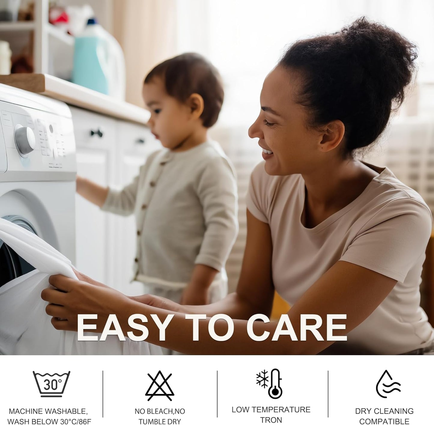 NICETOWN Bathroom Curtains 100% Blackout Window Treatments, Grommet Thermal Drapes Heat Blocking Sound Reducing Curtains for Kitchen/Bedroom, White, W52 x L54, 2 Panels