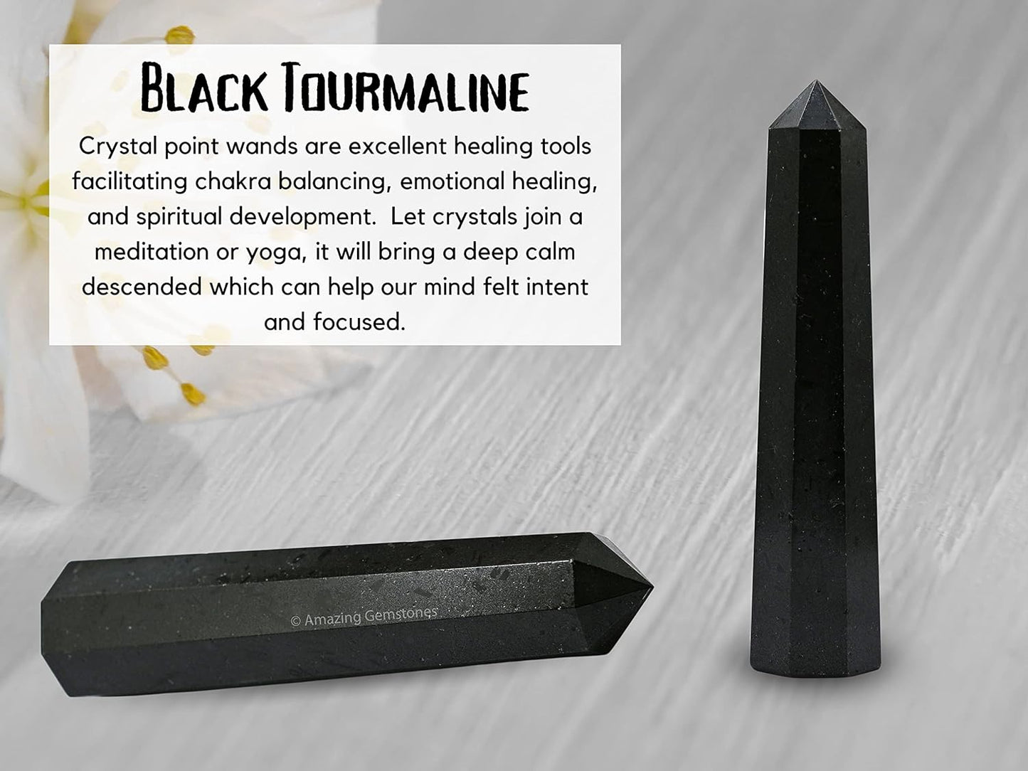 Amazing Gemstone Black Tourmaline Crystal Towers ~ Natural Healing Crystal Point Obelisk for Reiki Healing and Crystal Grid (3- Inch)