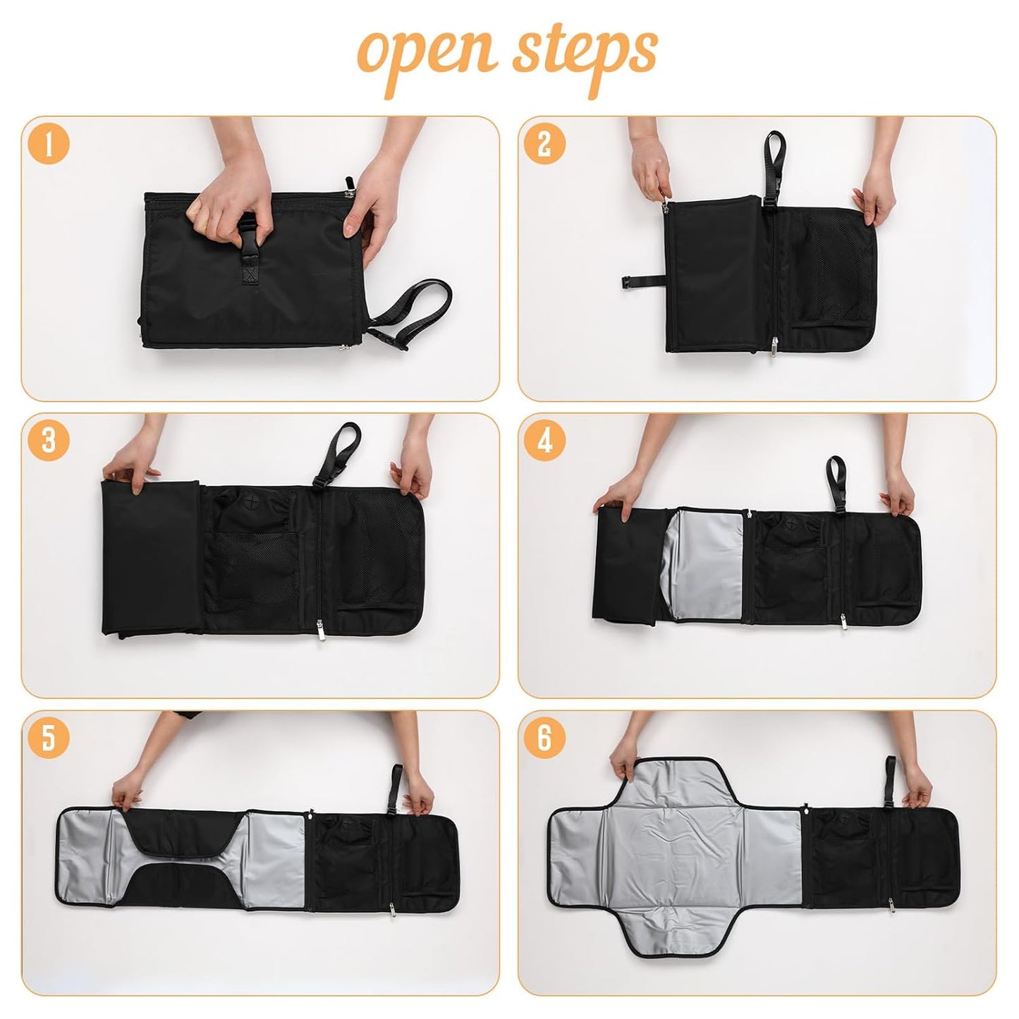 Portable Baby Diaper Changing Pad Smart Organized Diaper Changing Travel Bag with Wipe Dispenser and Waste Bag Dispenser. Infant Gift