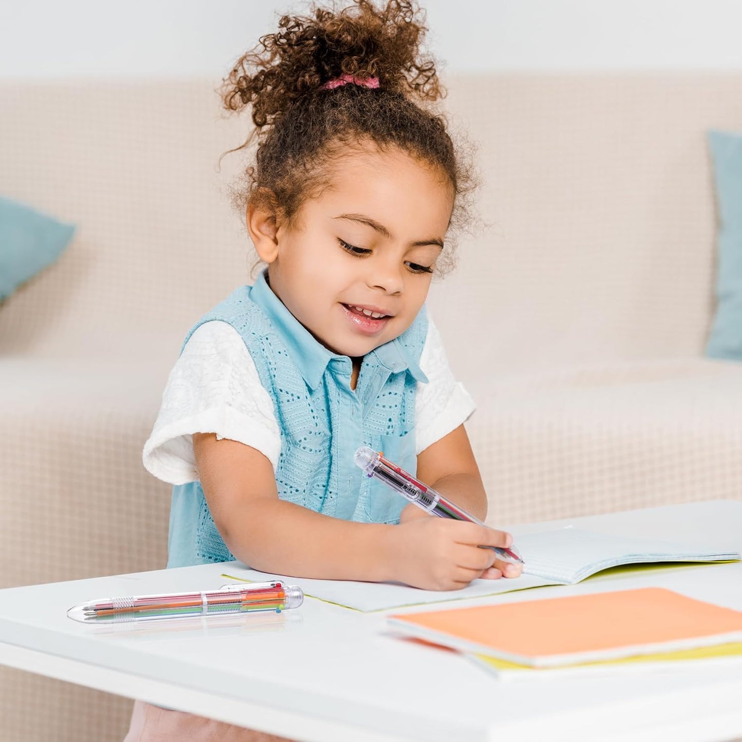 Aodaer 24 Pieces Multicolor Ballpoint Pens 0.5 mm 6 Colors Transparent Barrel Ballpoint Pen 6-in-1 Multicolor Retractable Ballpoint Pens for Office School Supplies Gifts