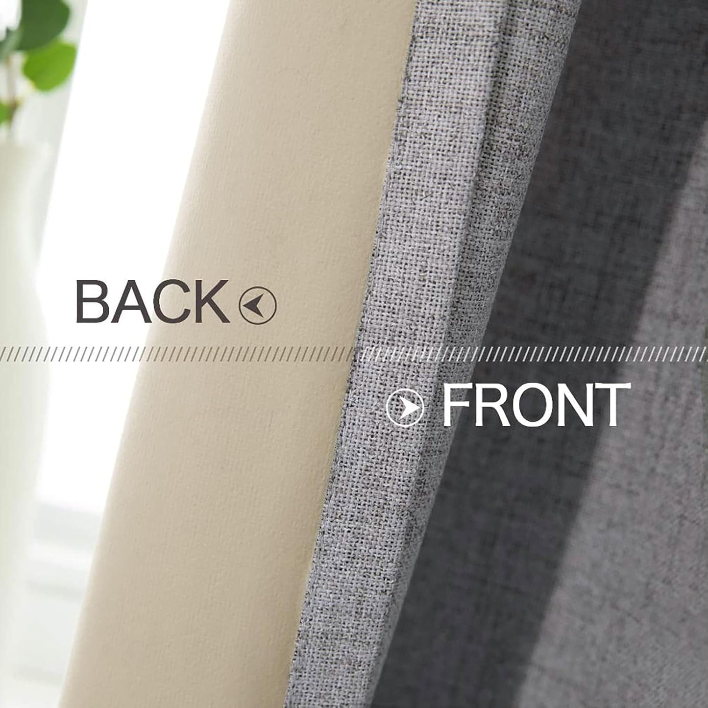 MIULEE Linen Texture Curtains for Bedroom Solid 100% Blackout Thermal Insulated Grey Curtains Grommet Room Darkening Drapes Luxury Decor for Living Room Nursery 52x72 Inch (2 Panels)