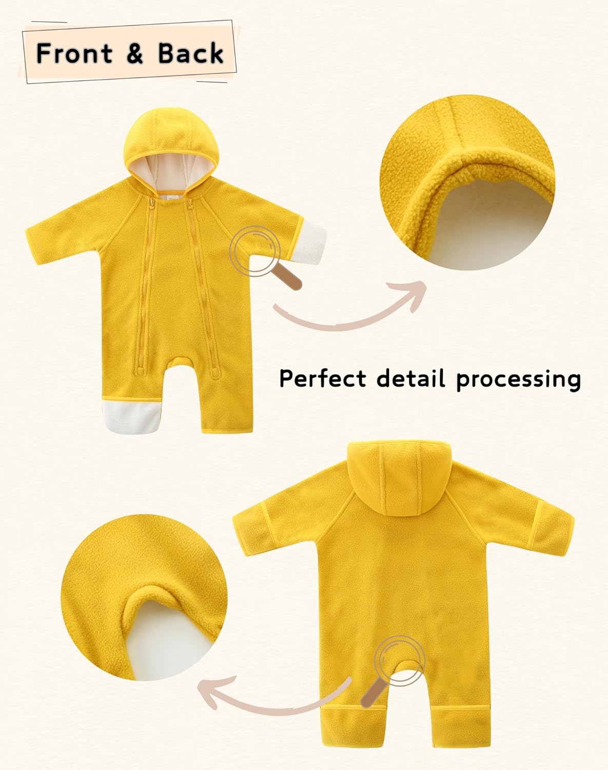 Newborn Baby Fleece Jumpsuit Girls Boys Winter Hooded Coverall Romper Cute Baby Snowsuit Clothes