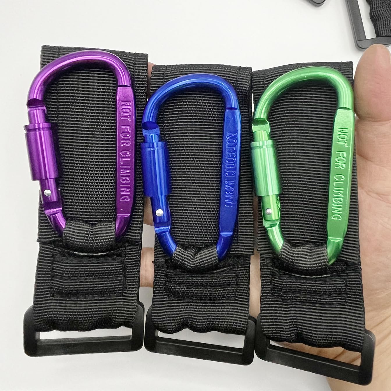 Baby Stroller Hook, Carry 30 lbs per Stroller Carabiner Clip, Adjustable Baby Stroller & Car Seat Hook for Hanging Diaper Bag, Wheelchair,Golf cart, Shopping and Pet Cart(2 Pcs Blue)