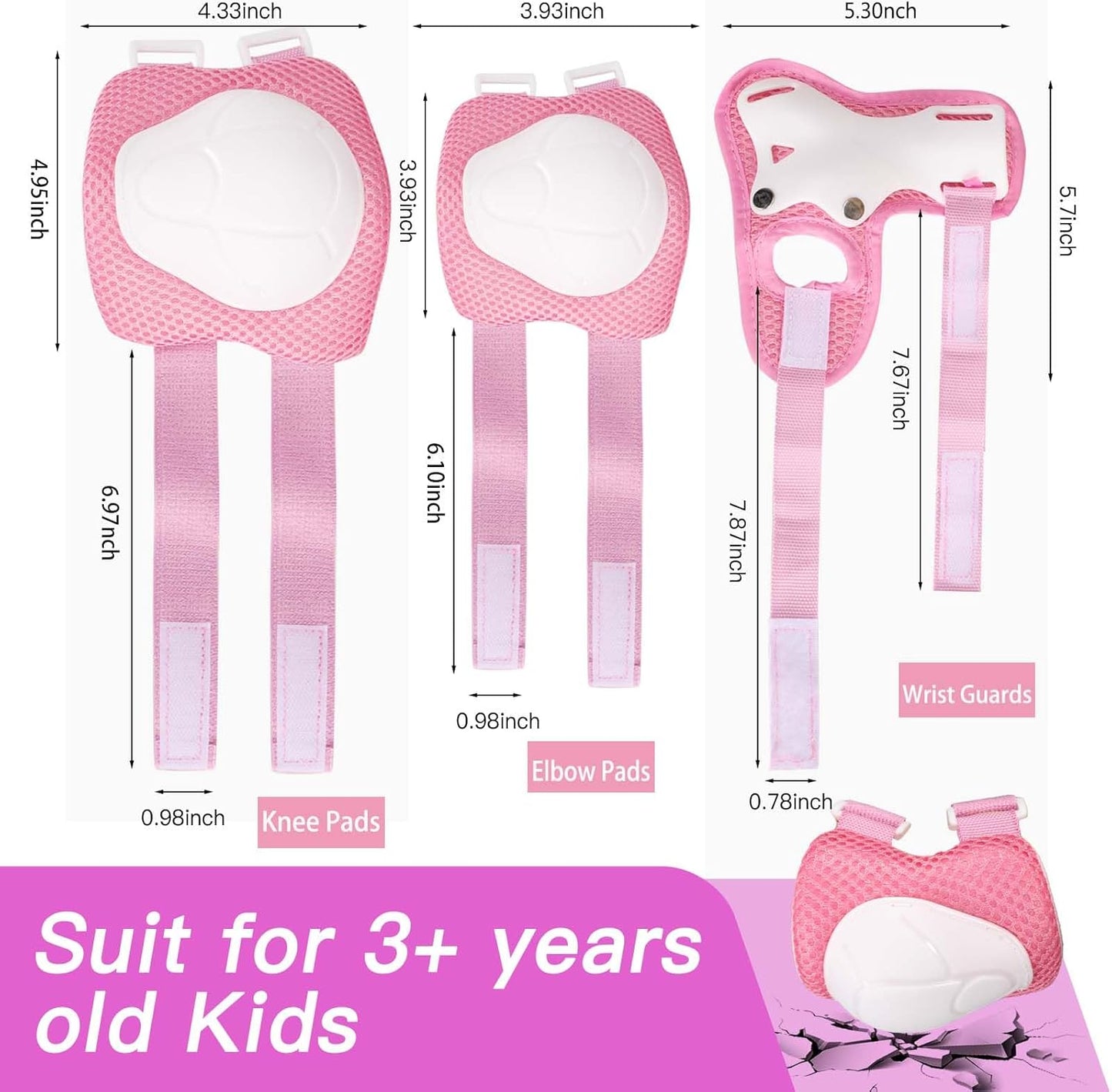 Kids Bike Helmet Set Adjustable Helmet for Ages 3-15 Kids Toddler Boys Girls Youth, Multi-Sport Bicycle Skateboarding Football Rollerskating Scooter Rollerblade Balance Bike Helmets