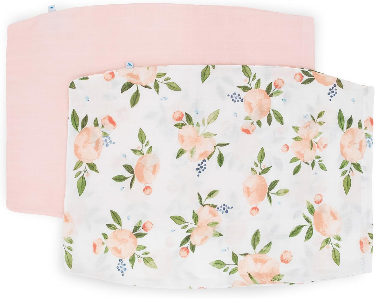 Little Unicorn Standard Pillowcase 2 Pack | Super Soft & Breathable Muslin Fabric | Snug Envelope Closure (Watercolor Roses Grande 2)