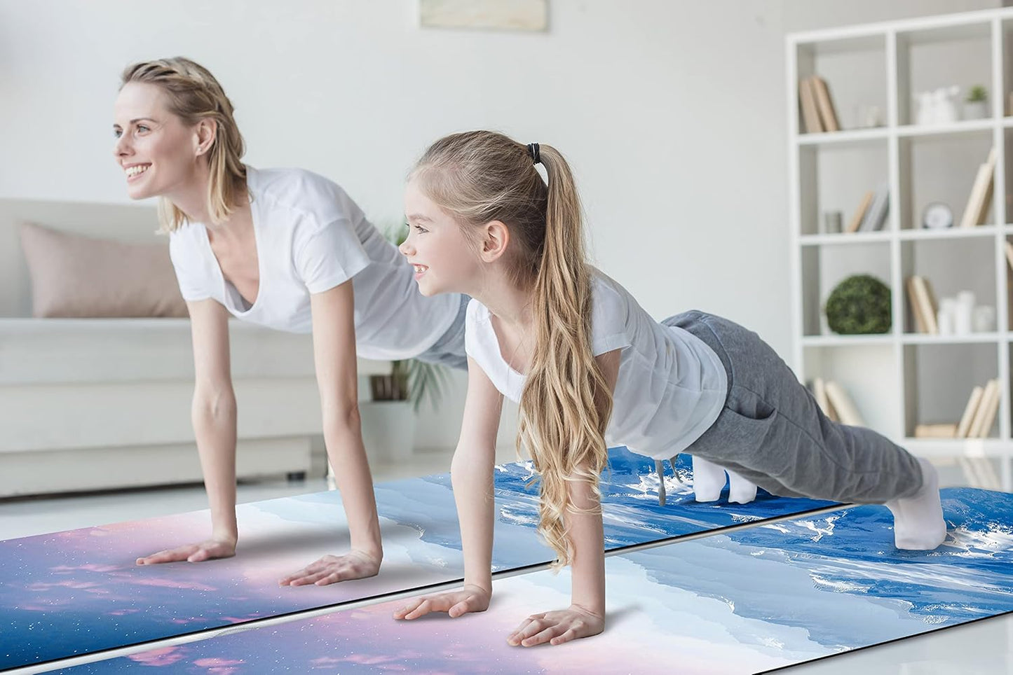 Non Slip Yoga Mat TPE Workout Mat for Men Women, Thick Workout Mat with Carrying Strap, Fitness Mats for Exercise, Yoga, Fitness, Pilates, Floor Workouts (72" x 24" x 6mm)