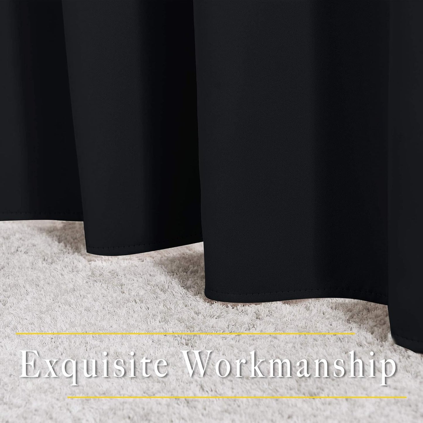 NICETOWN Black Out Curtains for Bedroom 84 inches Long - Light Reducing Thermal Insulated Solid Grommet Curtains/Panels/Drapes for Living Room (Set of 2, W52 x L84)