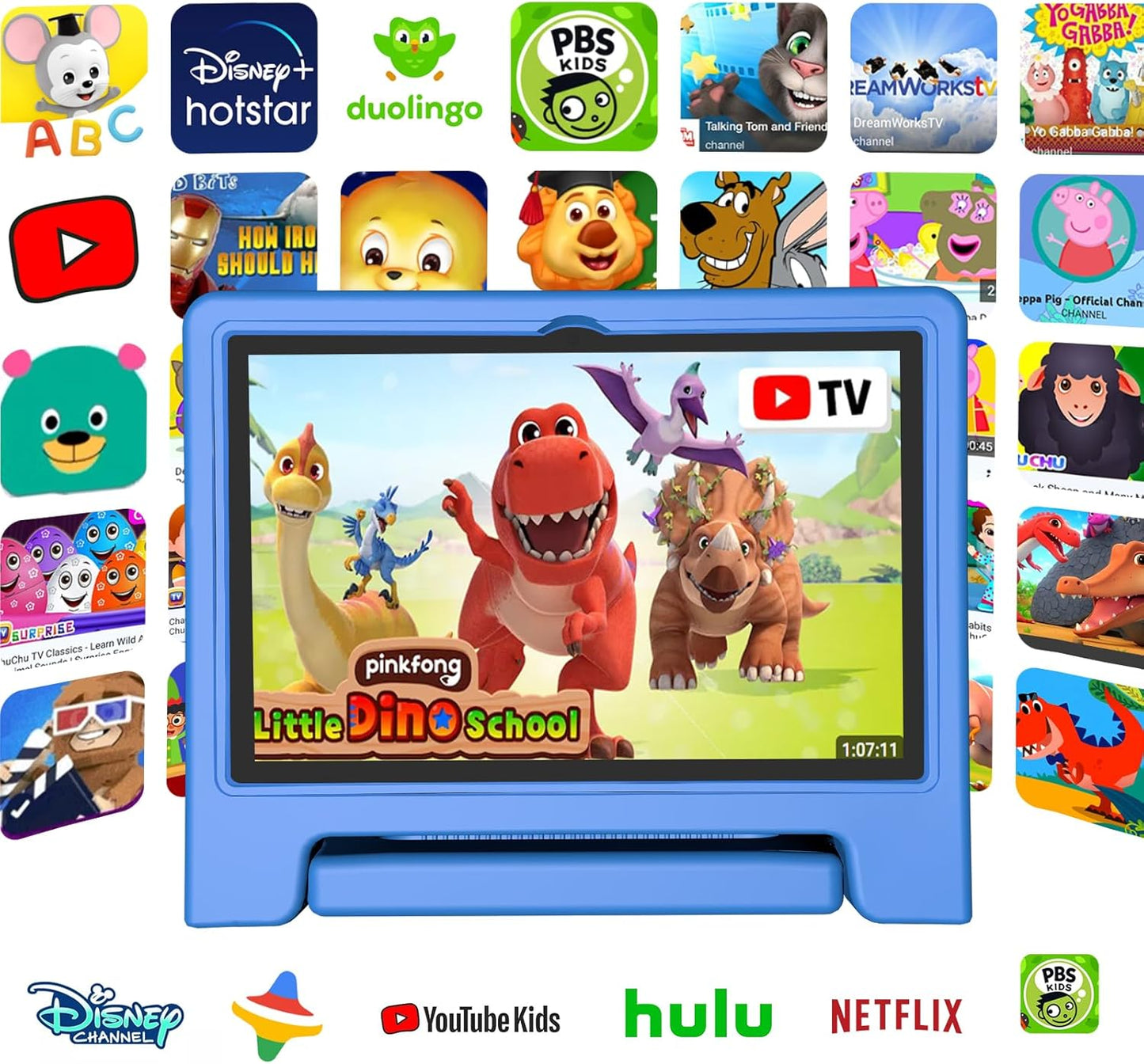 Tablet for Kids Age 3-12 10.1 inch Android 14 6000mAh 8GB RAM+64GB ROM(Expandable to 1TB Kids Tablet WiFi6 Google Kids Space Parental Control 1280 * 800 HD Screen