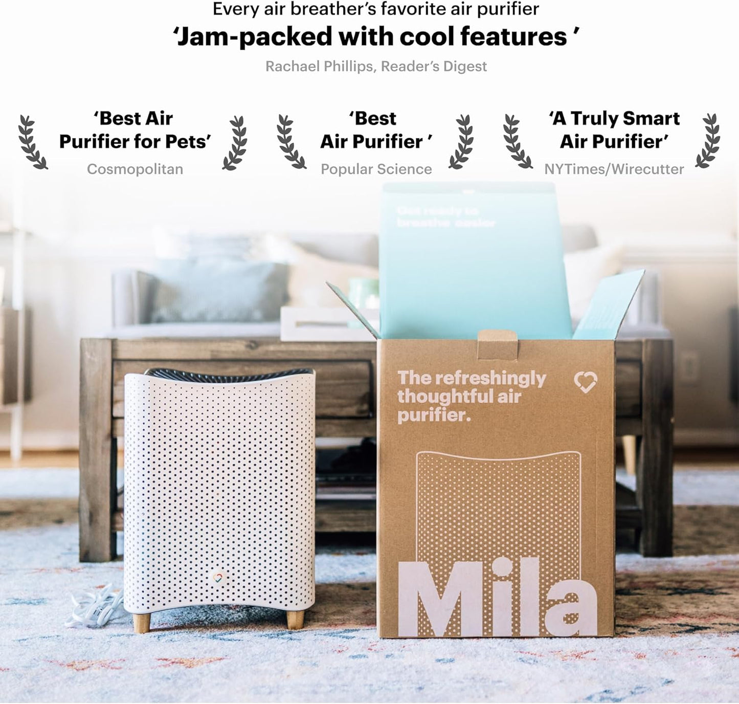 Mila Air Mini Authentic Critter Cuddler H13 HEPA & Carbon Home Replacement Filter, Reduces Pet Odors, Removes Dust & Dander, Ideal for Large Room or Bedroom