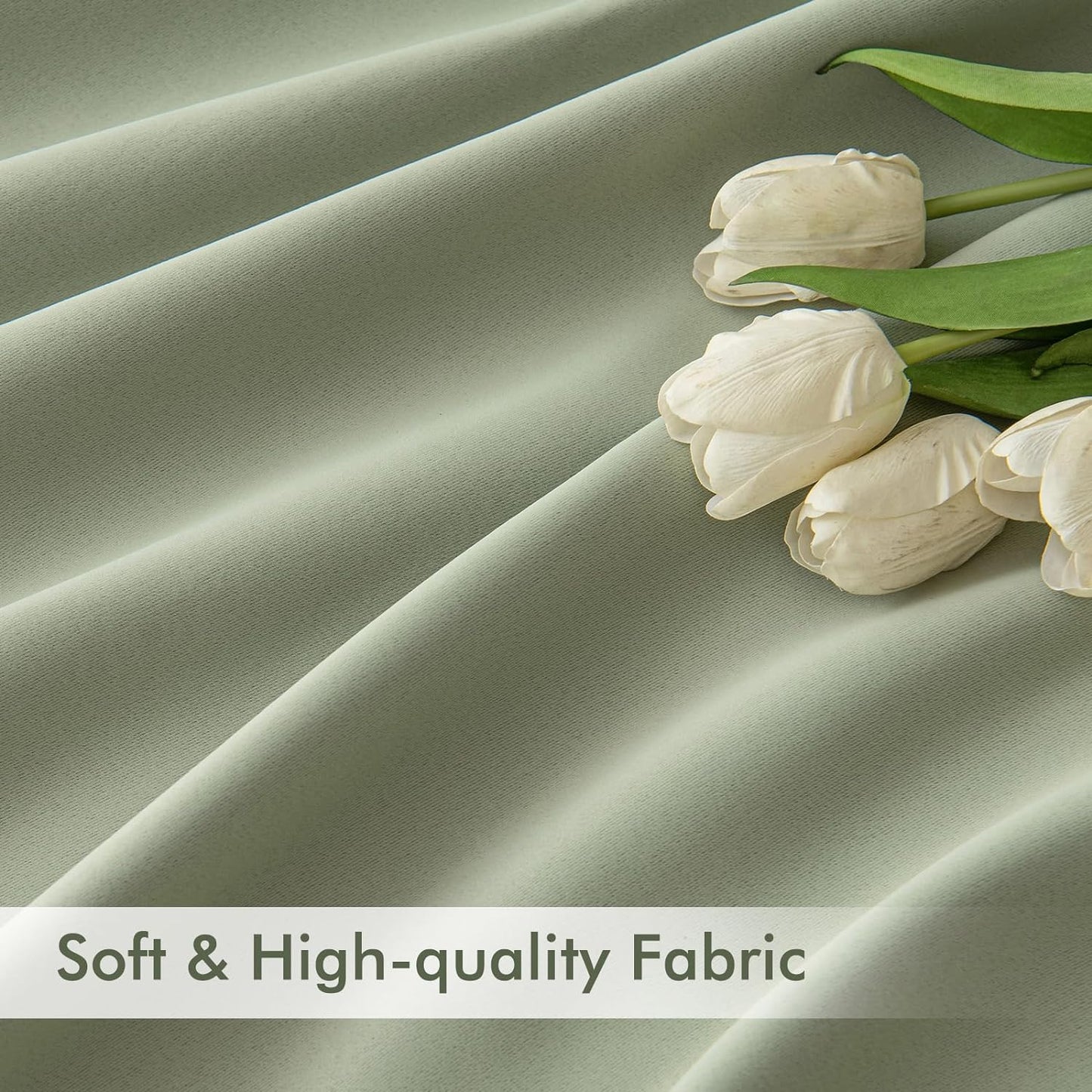 MIULEE Back Tab Sage Green Curtains 84 Inch Length 2 Panels Set for Living Room Bedroom, Rod Pocket/Pinch Pleated Light Blocking Thermal Insulated Room Darkening Blackout Curtains 84 Inches Long