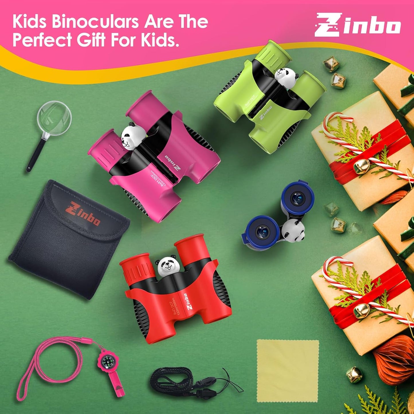 Binoculars for Kids, Toys for 3-12 Year Old Girls and Boys, Bird Watching Hiking 4 5 6 7 8 9 Year Old Girl Boy Christmas Birthday Gifts, Outdoor Toys for Kid Set with Magnifying Glass & Compass