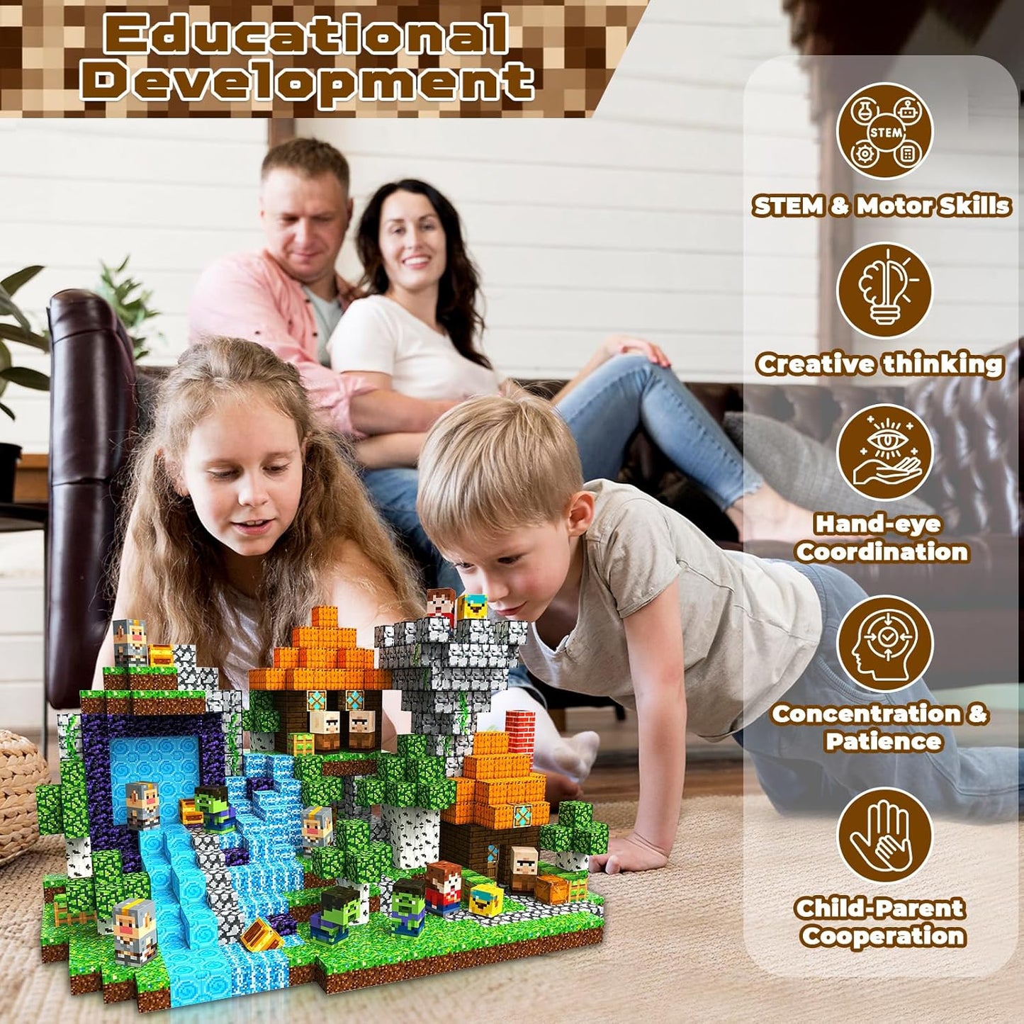 Goody King 200 Pcs Magnetic Blocks Set, STEM Sensory Magnet Toys for Kids Age 3+, Montessori Learning Toy Building Set for Toddlers, Magnetic Cubes Construction Kit Birthday Gift for Boys Girls Kids