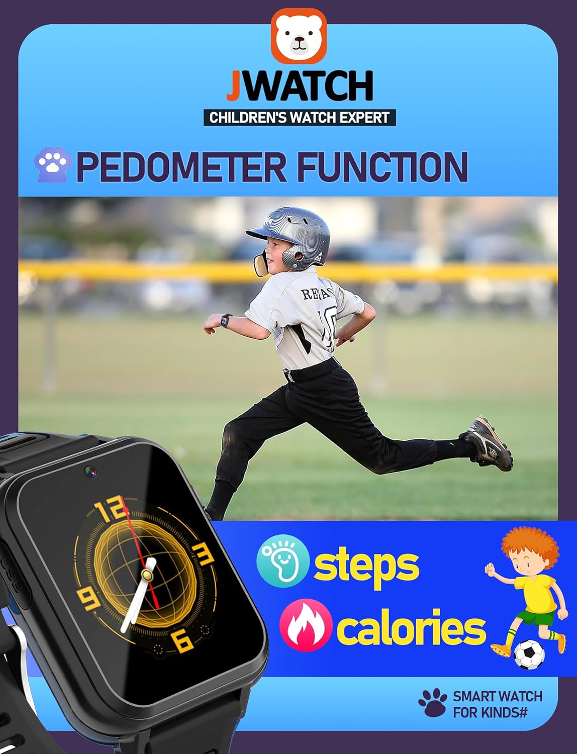 Kids Smart Watch for Boys Girls 6-12 with Pedometer Audio Book Camera Music Player Birthday (Black)…