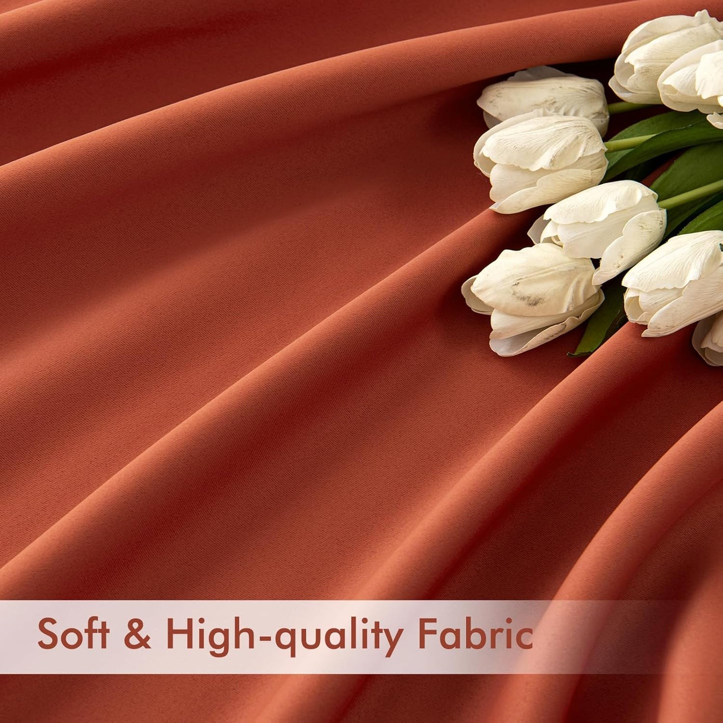 MIULEE Back Tab Burnt Orange Blackout Curtains 102 Inch Long 2 Panels Set for Bedroom, Fall Terracotta Rod Pocket/Pinch Pleated Thermal Insulated Room Darkening Light Blocking Floor to Ceiling Drapes