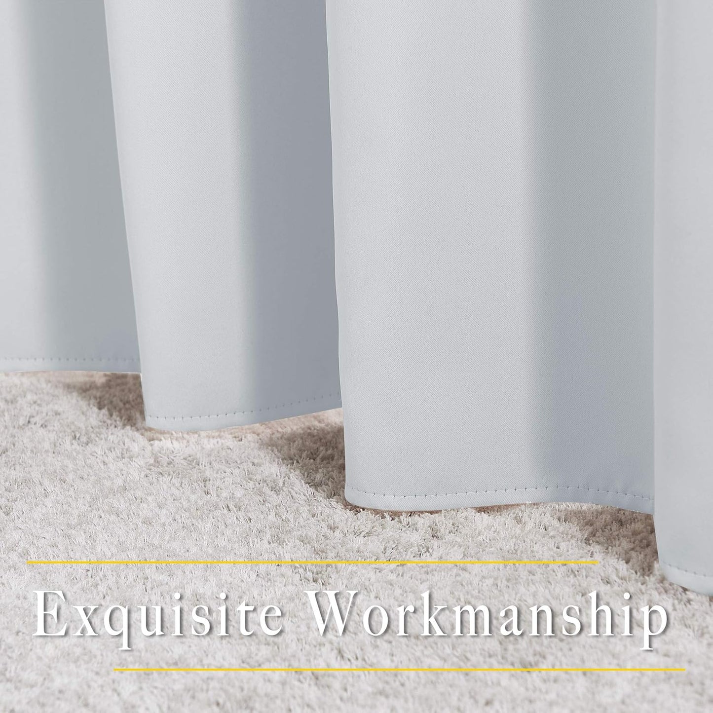 NICETOWN Room Darkening Curtains for Living Room - Window Treatment Thermal Insulated Grommet Darkening Panels/Drapes for Bedroom (Light Grey=Greyish White, 2 Panels, 52 by 45)