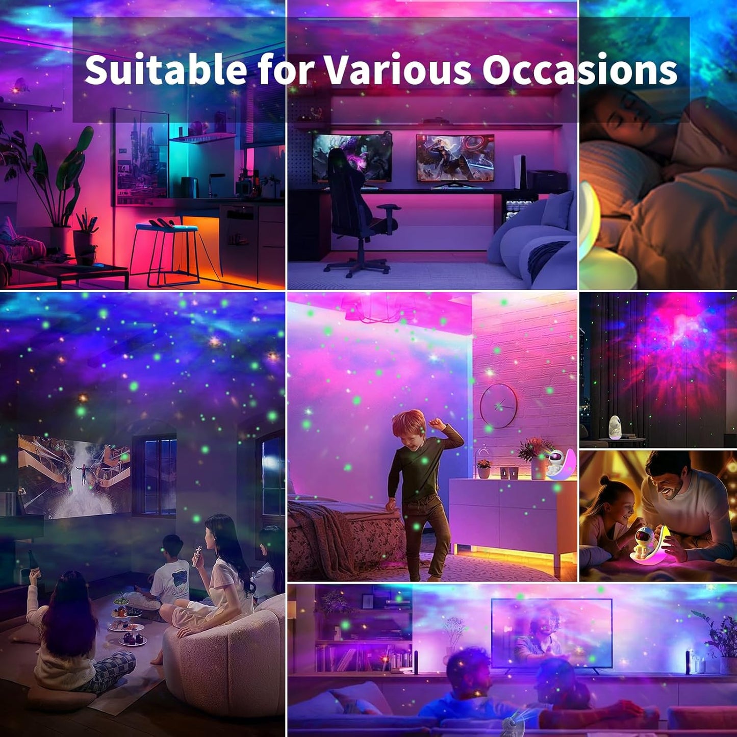 Astronaut Galaxy Projector Moon Night Light, Star Ceiling Projector Galaxy Light with Timer and Remote Starry Nebula LED Lamp, Star Lights for Kids Adults Bedroom Decor, Christmas, Birthday