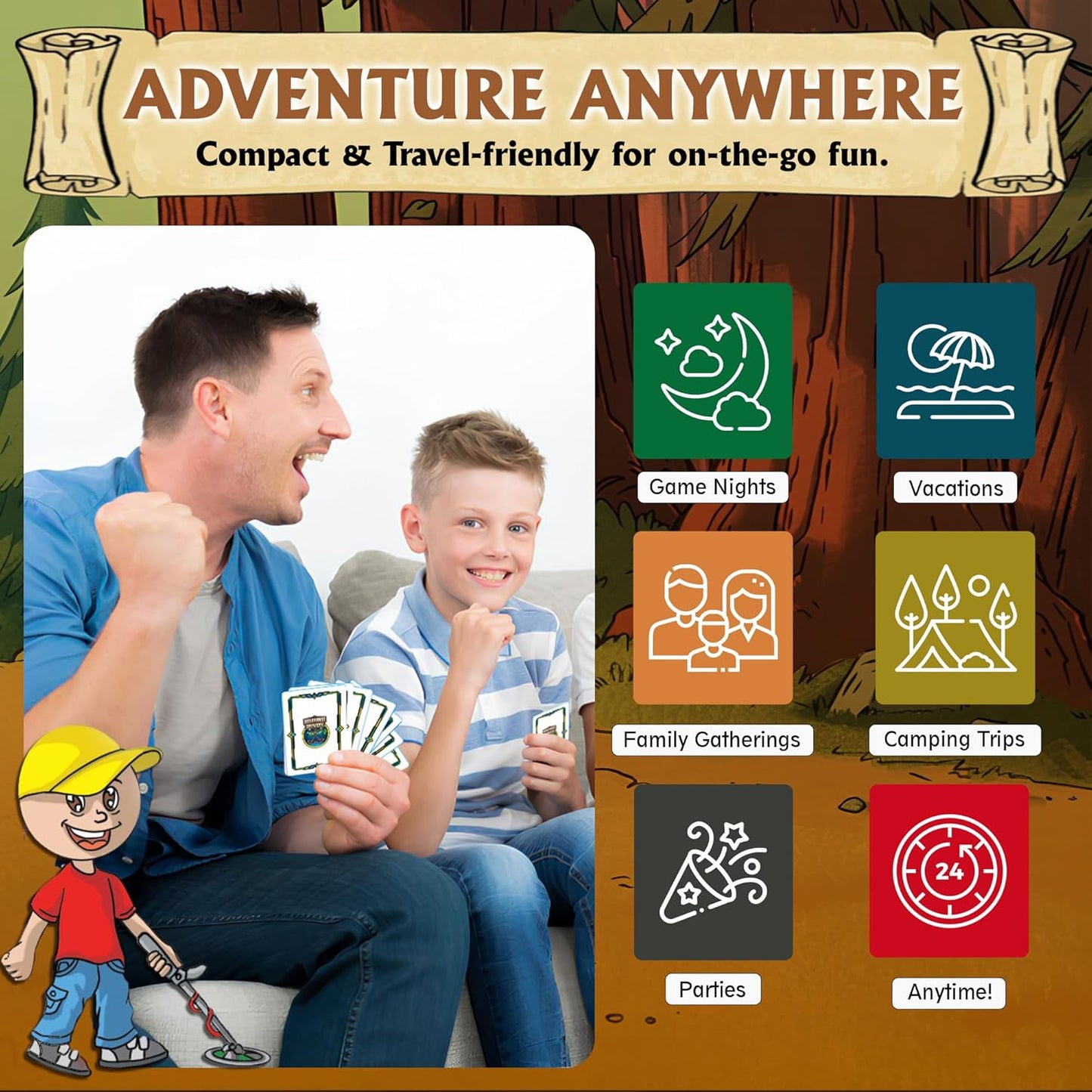 Detectorist Rummy Playing Card Game Set for Kids and Adults โ Fun Strategy Card Game for Family Game Night โ Ages 7+ โ Easy to Learn, Enhances Math & Thinking Skills โ Great Gift or Stocking Stuffer