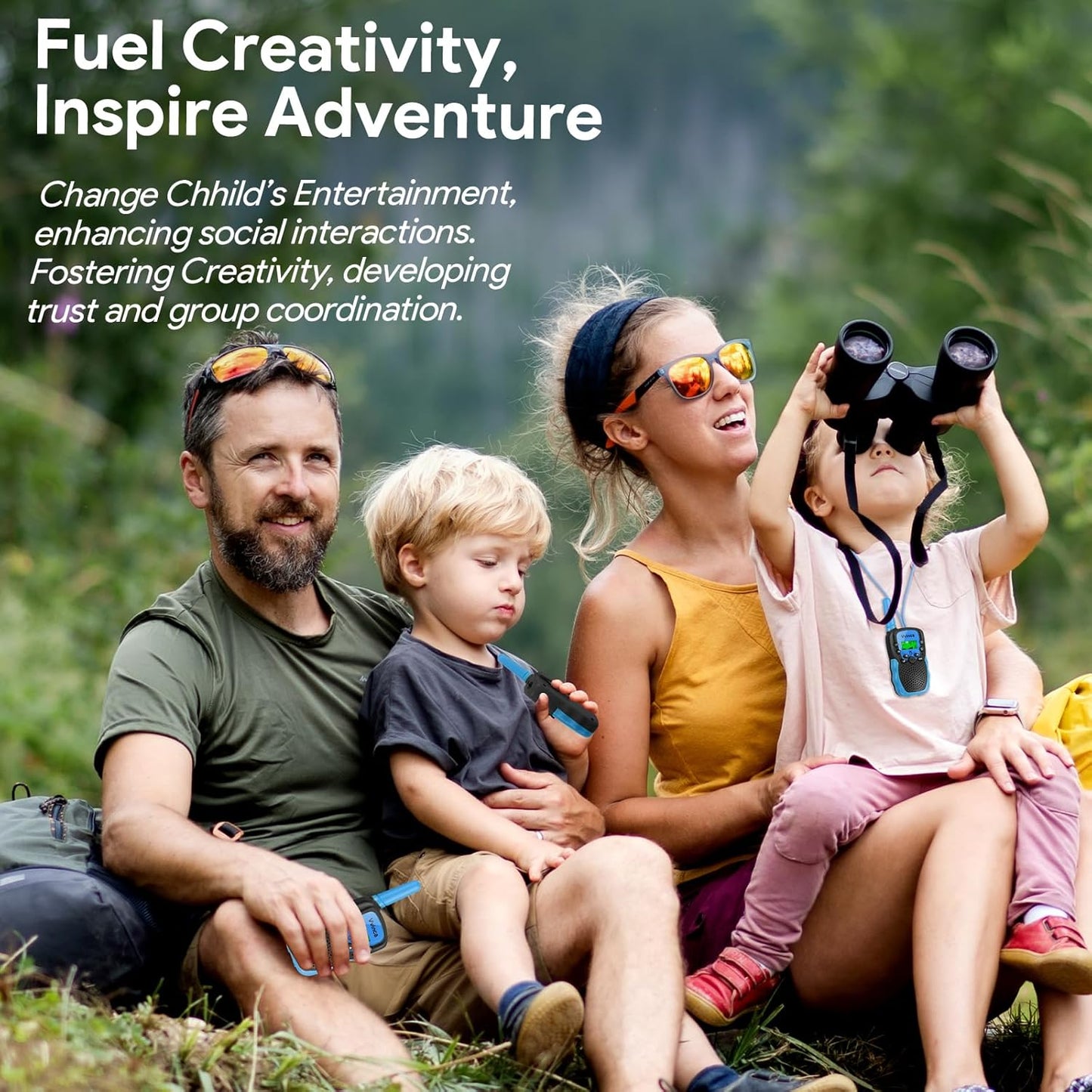 Vvinca Walkie Talkies Toys for Ages 5-7, Rechargeable Walkie Talkie Gifts for 3-12 Year Old Boy Girl with Flashlight 22CH 2 Way Radio 3 Mile Long Range for Adventure Game Camping Outdoor Hiking