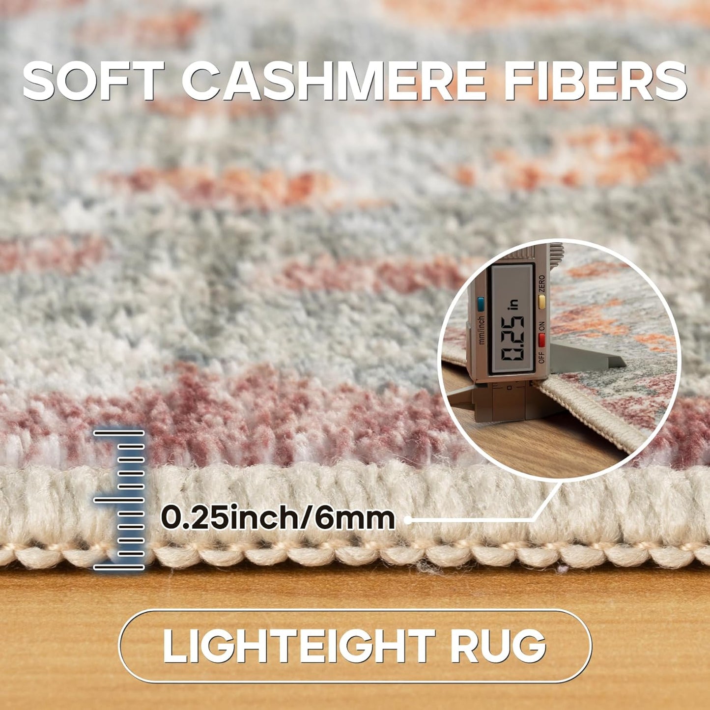 8x10 Area Rugs for Living Room Rug Washable: Modern Large Rug for Dining Room Bedroom Carpet Non Slip 8 by 10 Indoor Abstract Nursery Home Office Red Brown