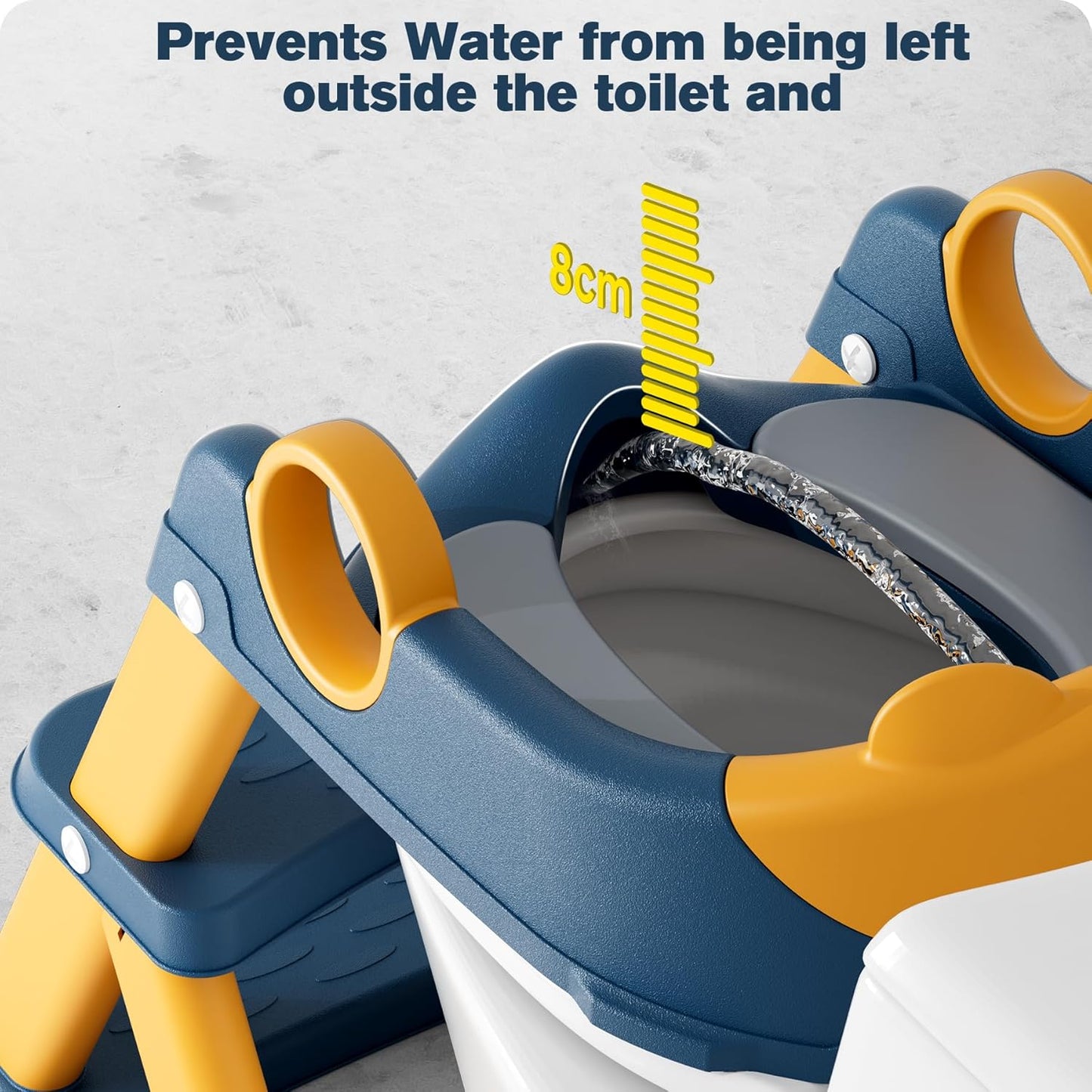 Potty Training Seat, Upgrade Toddler Toilet Seat for Kids Boys Girls, 2 in 1 Potty Training Toilet for Kids, Splash Guard Anti-Slip Pad Step Stool(Upgraded Cushion)