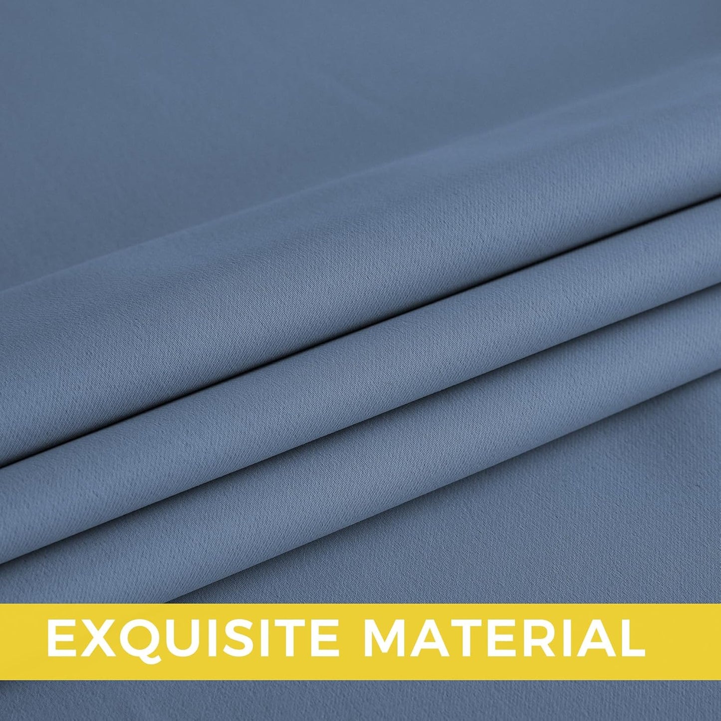 NICETOWN Stone Blue Blackout Curtains 72 inch Long, Thermal Insulated Grommet Privacy Energy Saving Shades for Bedroom, Living Room, Bathroom, Laundry, Patio, Closet, 2 Panels, W52 x L72