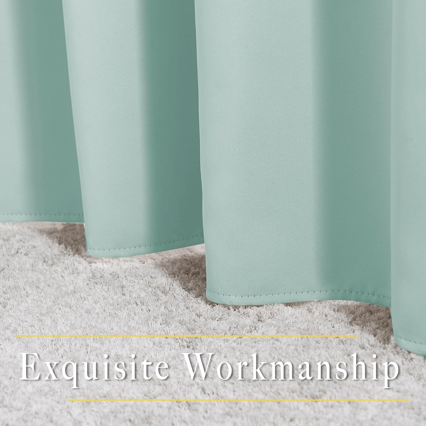 NICETOWN Room Darkening Drapes for Nursery - (52 inches Width by 120 inches Length, Aqua Blue, 1 Pair) Light Blocking Curtain Panels for Bedroom Girl Room, Soft Fabric Window Treatment