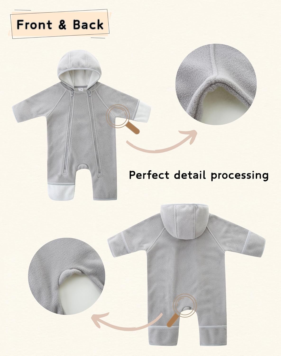Newborn Baby Fleece Jumpsuit Girls Boys Winter Hooded Coverall Romper Cute Baby Snowsuit Clothes
