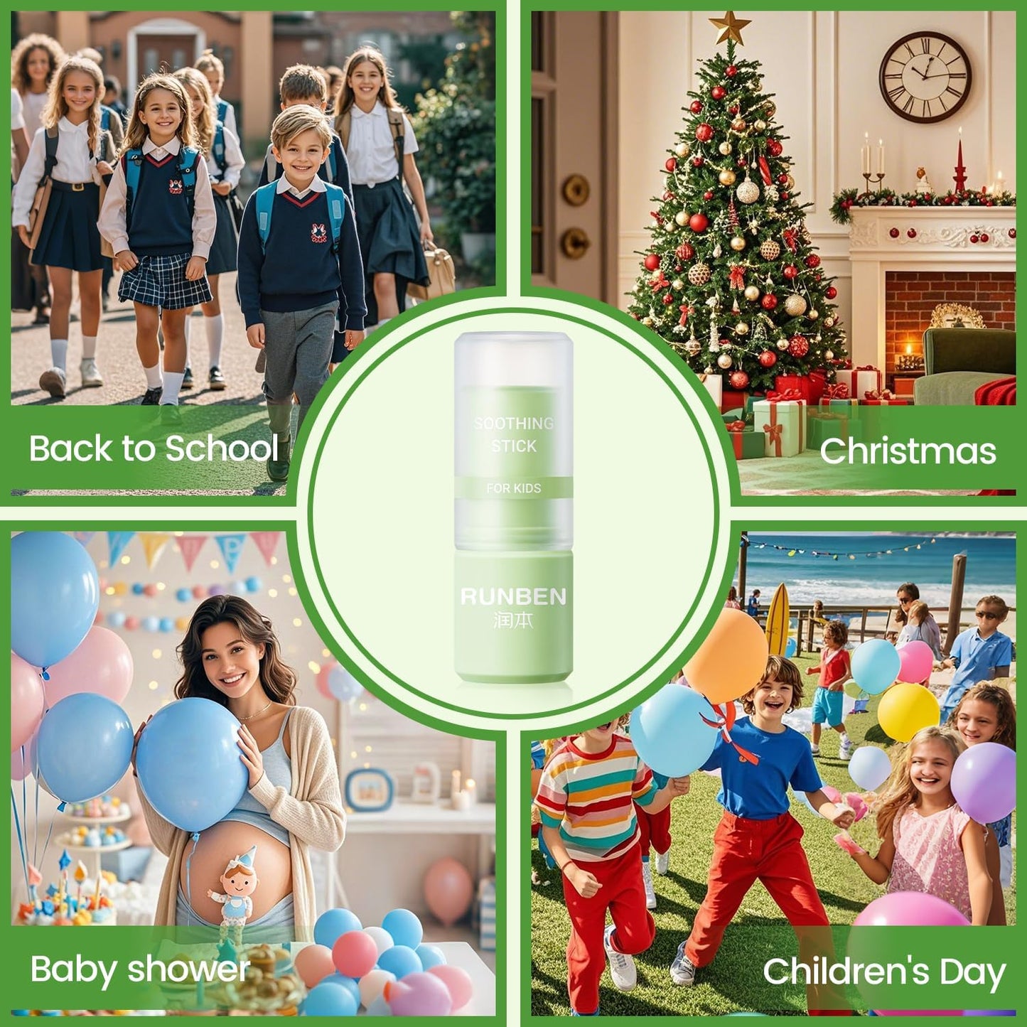 RUNBEN 2Pcs Mosquito Bite Itch Relief Stick, Anti Itch Cream Stick from Bug Bite, Itch Relief for Baby Kids, Summer Camping Essentials, Plant-Based, Travel-Pocket Size