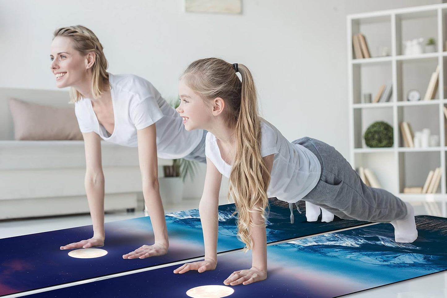 Non Slip Yoga Mat TPE Workout Mat for Men Women, Thick Workout Mat with Carrying Strap, Fitness Mats for Exercise, Yoga, Fitness, Pilates, Floor Workouts (72" x 24" x 6mm)