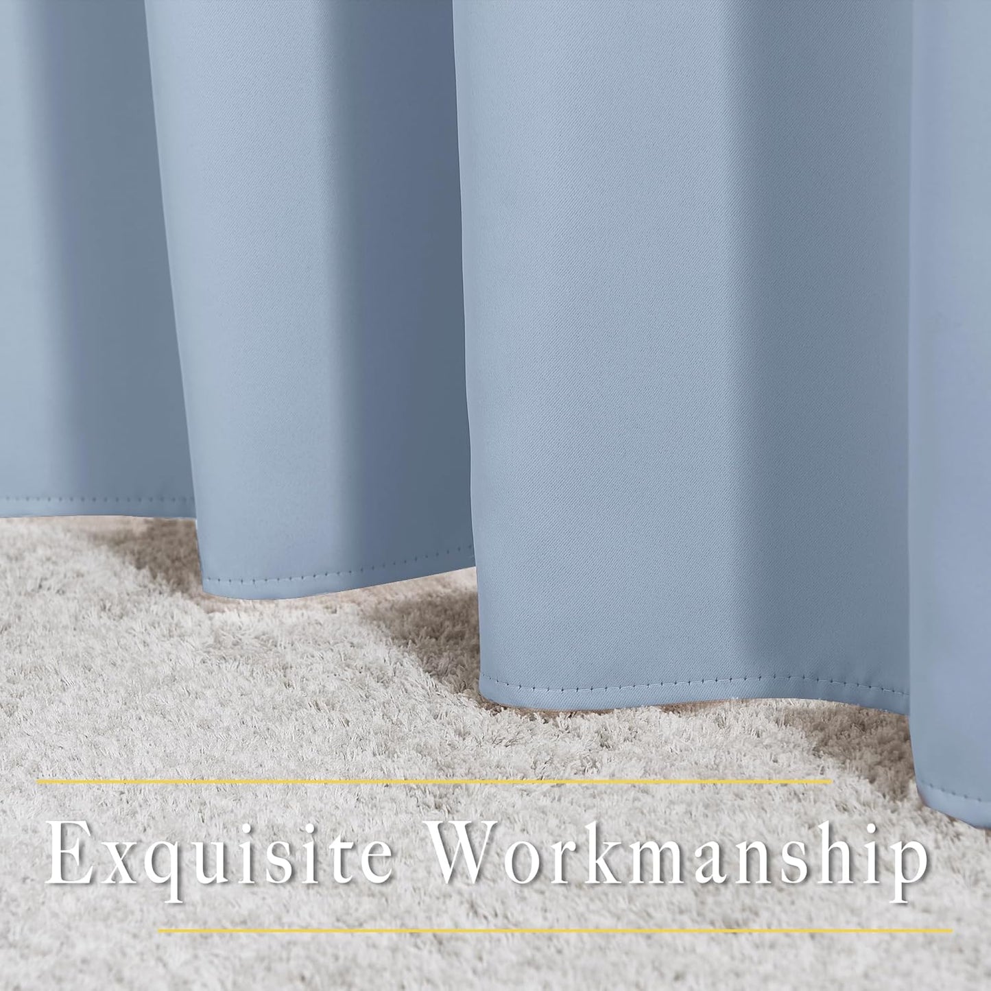 NICETOWN Blackout Curtains Drapery Panels - Window Treatment Blackout Curtains/Panels for Bedroom/Living Room Window, 72 inches Long, 2 Panel Set, Vintage Blue