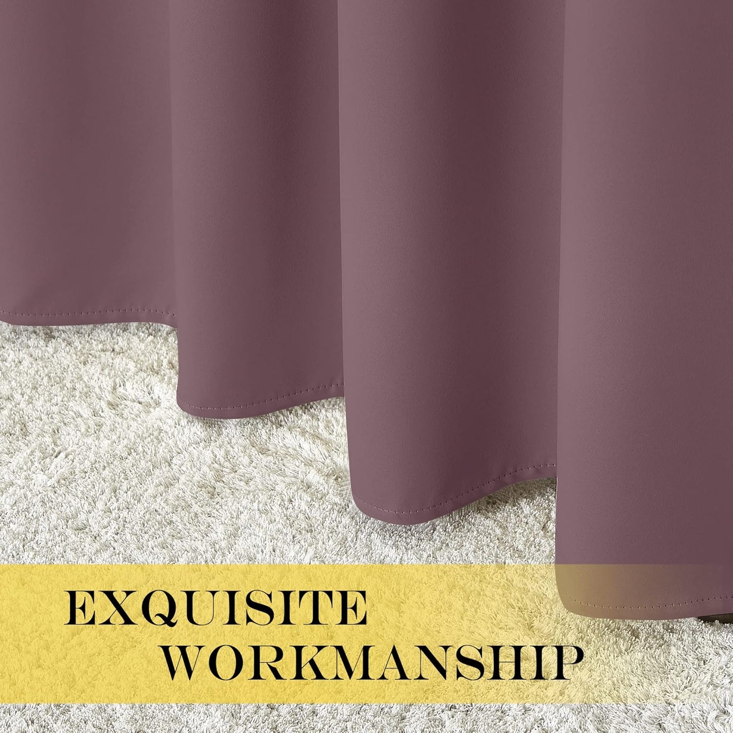 NICETOWN Dry Rose Doorway Curtains Elegant & Luxury for Bedroom, Grommet Window Treatment Thermal Insulated Privacy Door Curtains for Living Room, Set of 2, W52 x L78