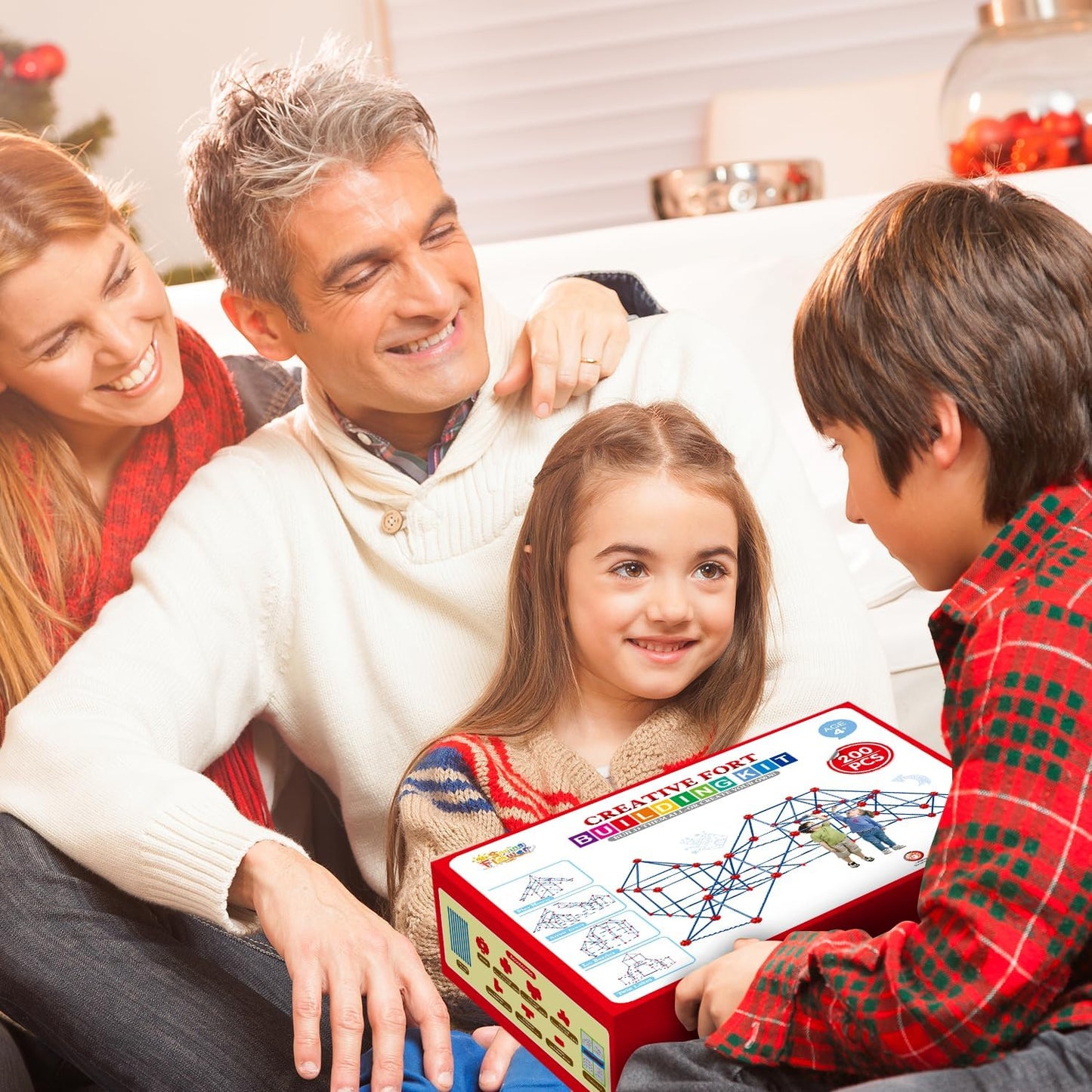 Fort Building Kit for Kids,STEM Construction Toys, Educational Gift for 4 5 6 7 8 9 10 11 12 Years Old Boys and Girls,Ultimate Creative Set for Indoor & Outdoors Activity,200 Pcs,Original