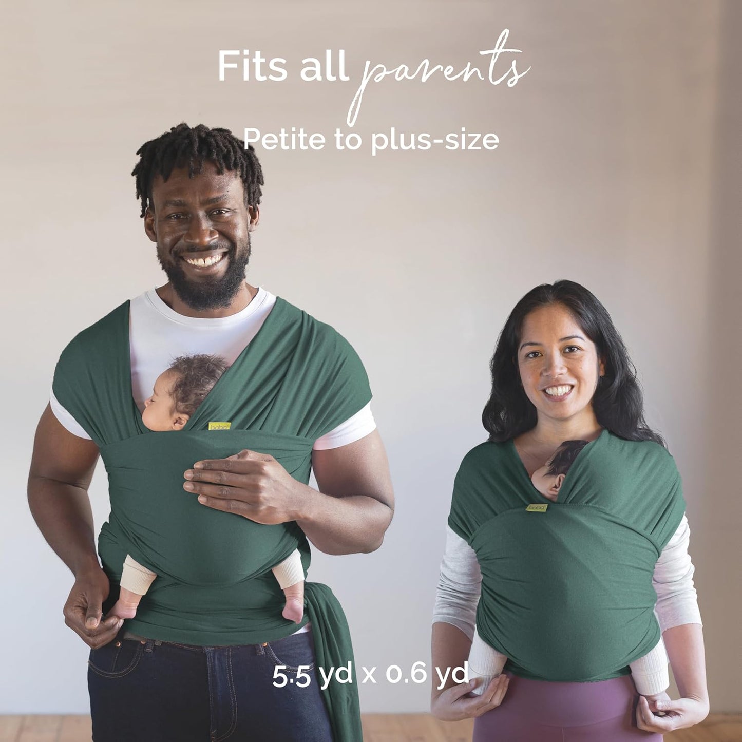 Boba Baby Wrap Carrier – Original Baby Sling Carrier for Newborns (7–35 lbs), Soft, Secure, Hands-Free & Ergonomic, Ideal for Comfortable Bonding, New Parents (Serenity Rainforest)