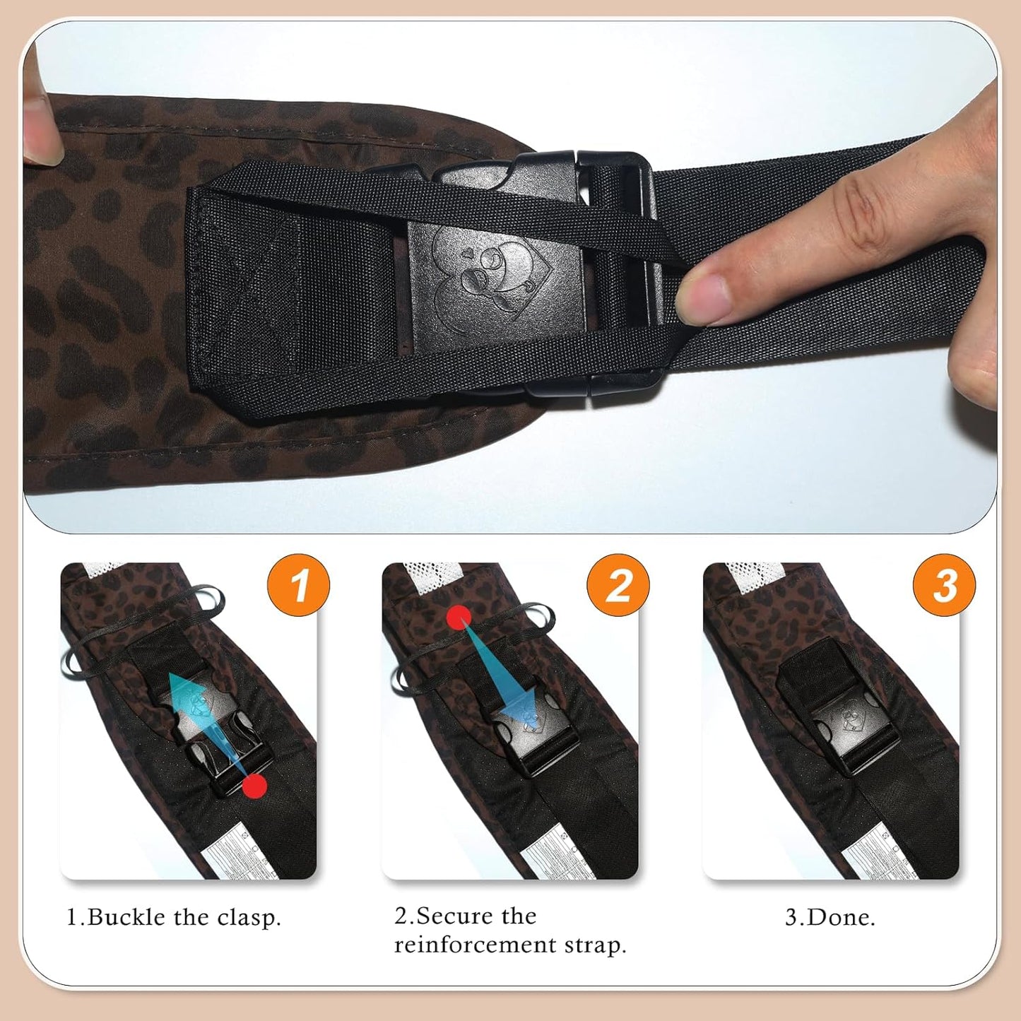 Baby Carrier Newborn to Toddler-Adjustable Baby Sling Carrier,Toddler Carrier for 25-60lbs,Comfortable Baby Sling for Hands-Free Carrying (Dark Brown Leopard Print)