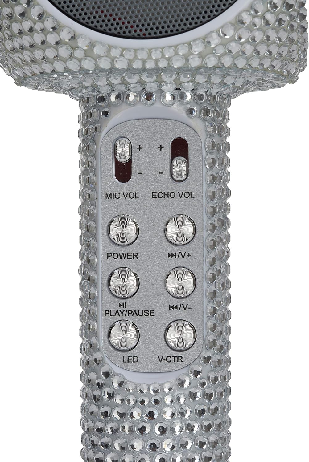 Sing-Along Bling Bluetooth Karaoke Microphone and Bluetooth Stereo Speaker All-in-One (Silver Bling)