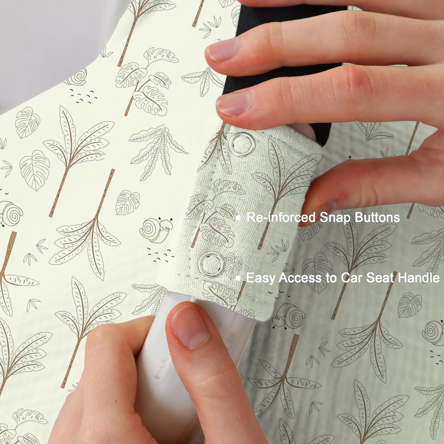 100% Muslin Cotton Car Seat Cover Baby, Carseat Canopy Cover, Universal Fit Stroller Covers for Boys and Girls (Coconut Grove)