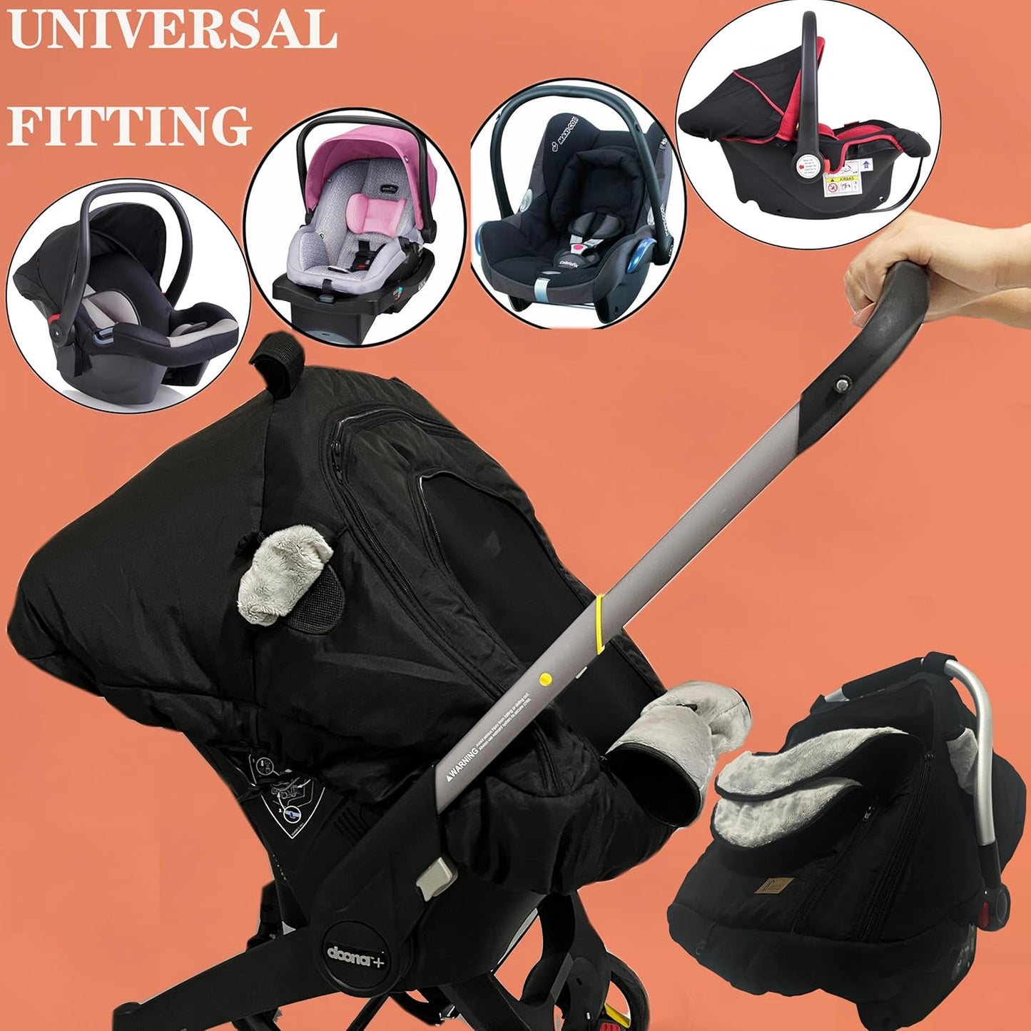 Car Seat-Covers for Babies Winter - Heavy-Warm Baby Car Seat Cover for Boy Girl Cold Weather Shield Protection,Waterproof Covers Windproof Keep Baby Cozy with Earflap for More Breathable