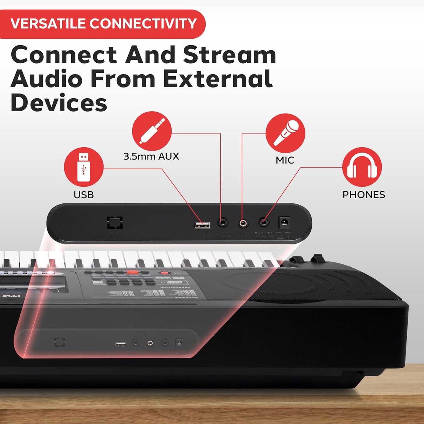 Pyle 61-Key Digital Karaoke Keyboard Piano – Portable Electronic Music Keyboard with Stand, Stool, Mic Input, Stereo Speakers, Record & Playback, Teaching Functions & Case Bag