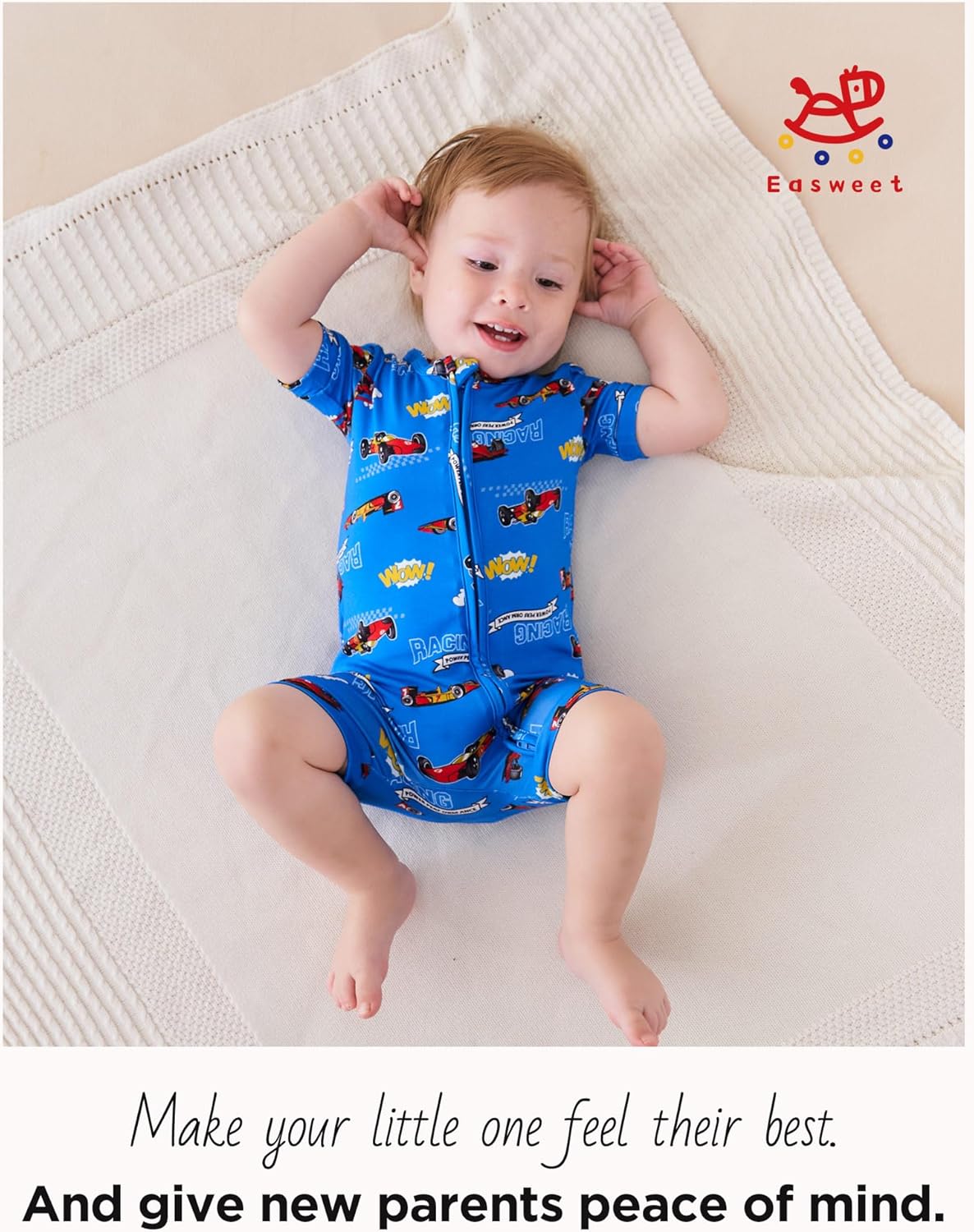 Baby Boys Bamboo Viscose Short Sleeve Romper Soft Comfy Infant Summer Jumpsuit