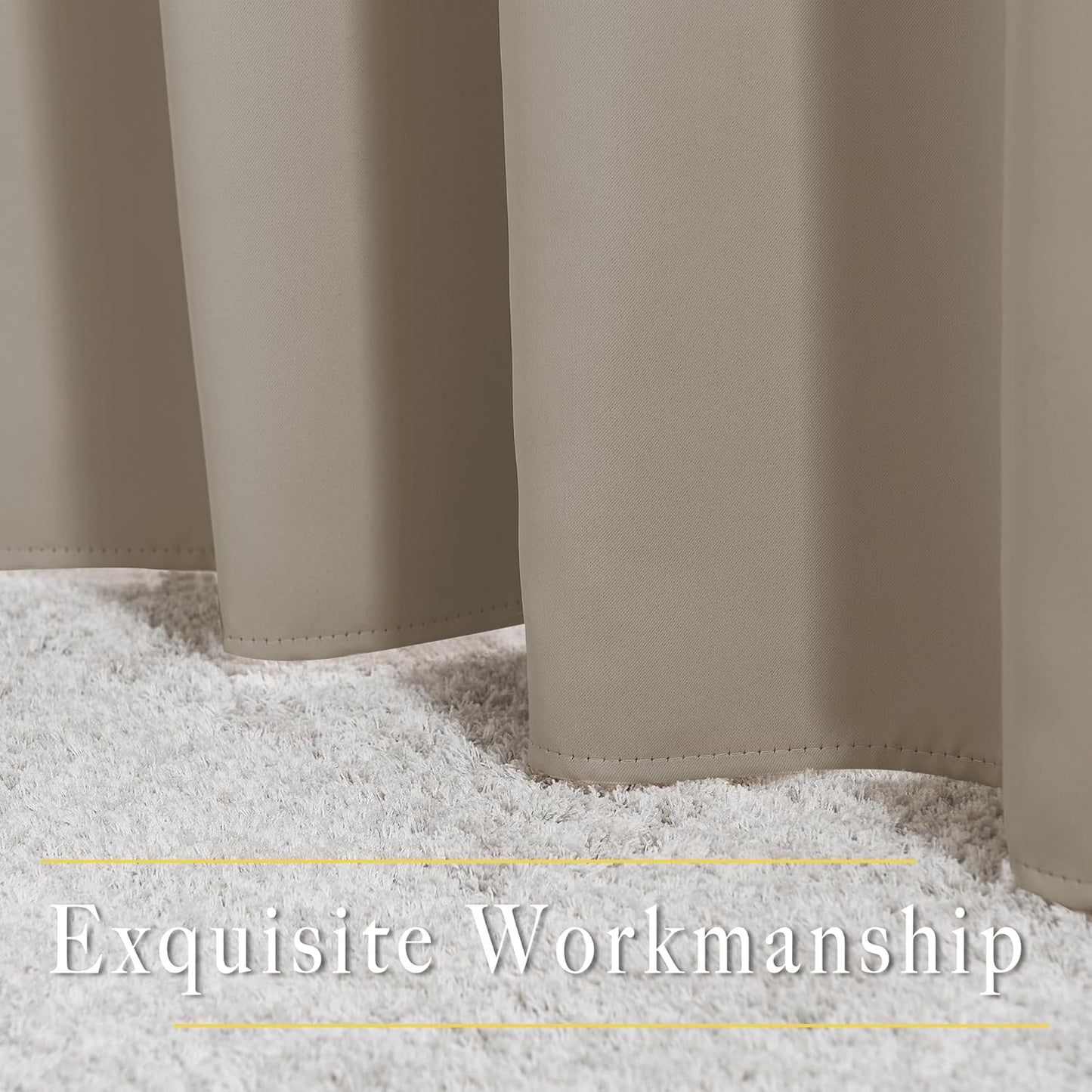 NICETOWN Room Darkening Curtains and Drapes for Bedroom - Grommet Energy Saving Thermal Insulated Light Blocking Window Treatments for Kitchen (Taupe, 1 Pair, W66 x L54)