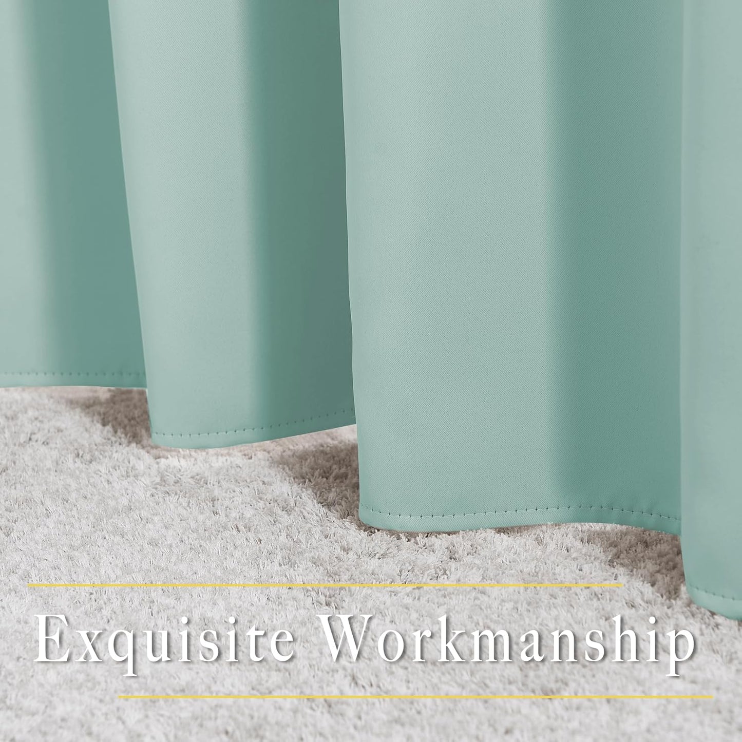 NICETOWN Aqua Blue Bedroom Curtains 72 inches Long, Grommet Blackout Thermal Insulated Window Treatment Room Darkening for Bedroom/Home Office, 2 Panels, W37 x L72