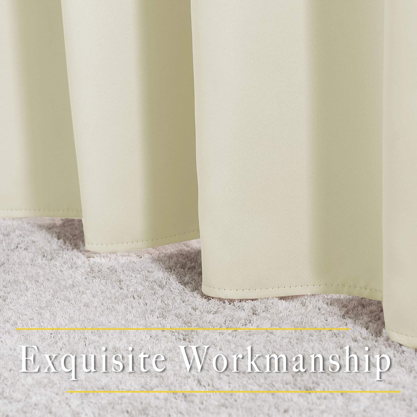 NICETOWN Room Darkening Beige Curtains 102 inches Long 2 Panels Burg, Grommet Thermal Curtains Light Blinds Room Darkening Window Treatments for Bedroom, 2 Panels, W52 x L102