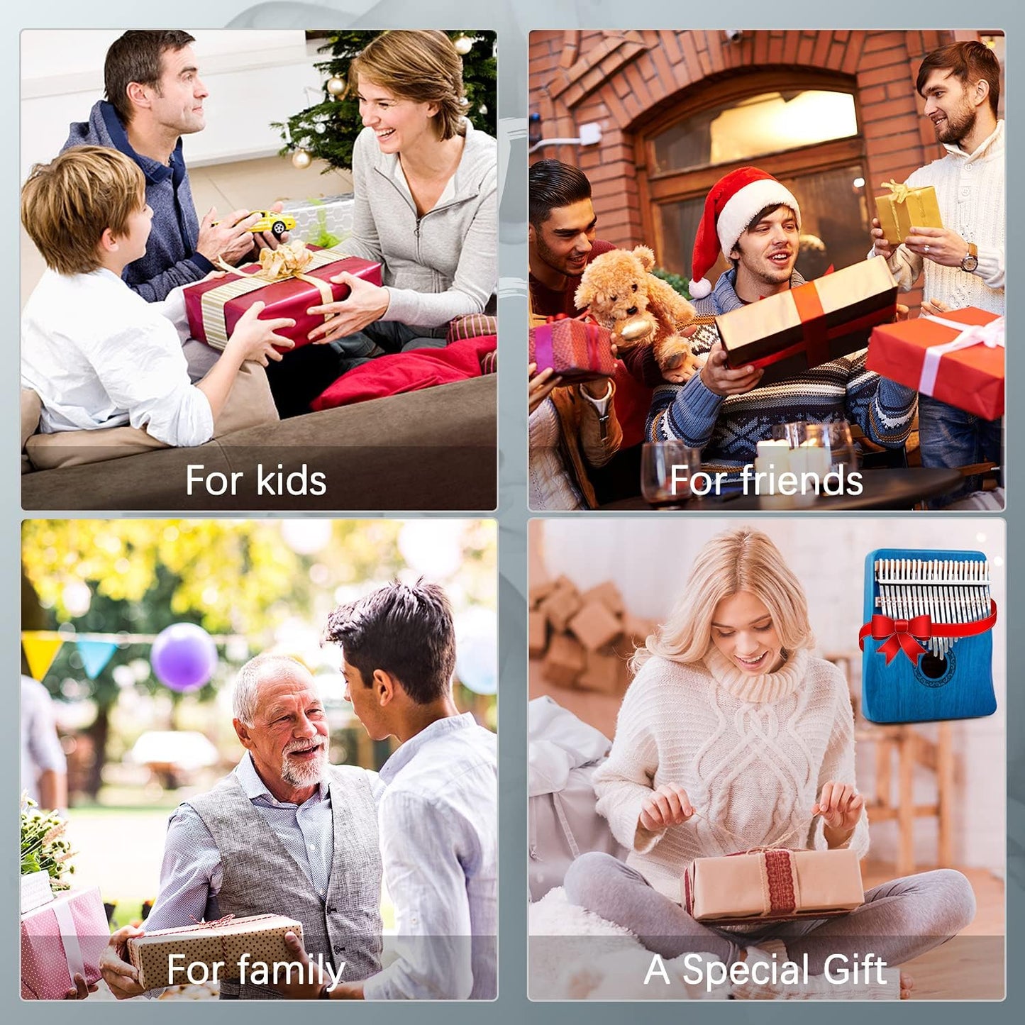 Kalimba Thumb Piano,YUNDIE Portable 21 Keys Mbira Finger Piano with Tune Hammer and Study Instruction,Musical Instruments Gift for Kid Adult Beginners Professional(Blue)