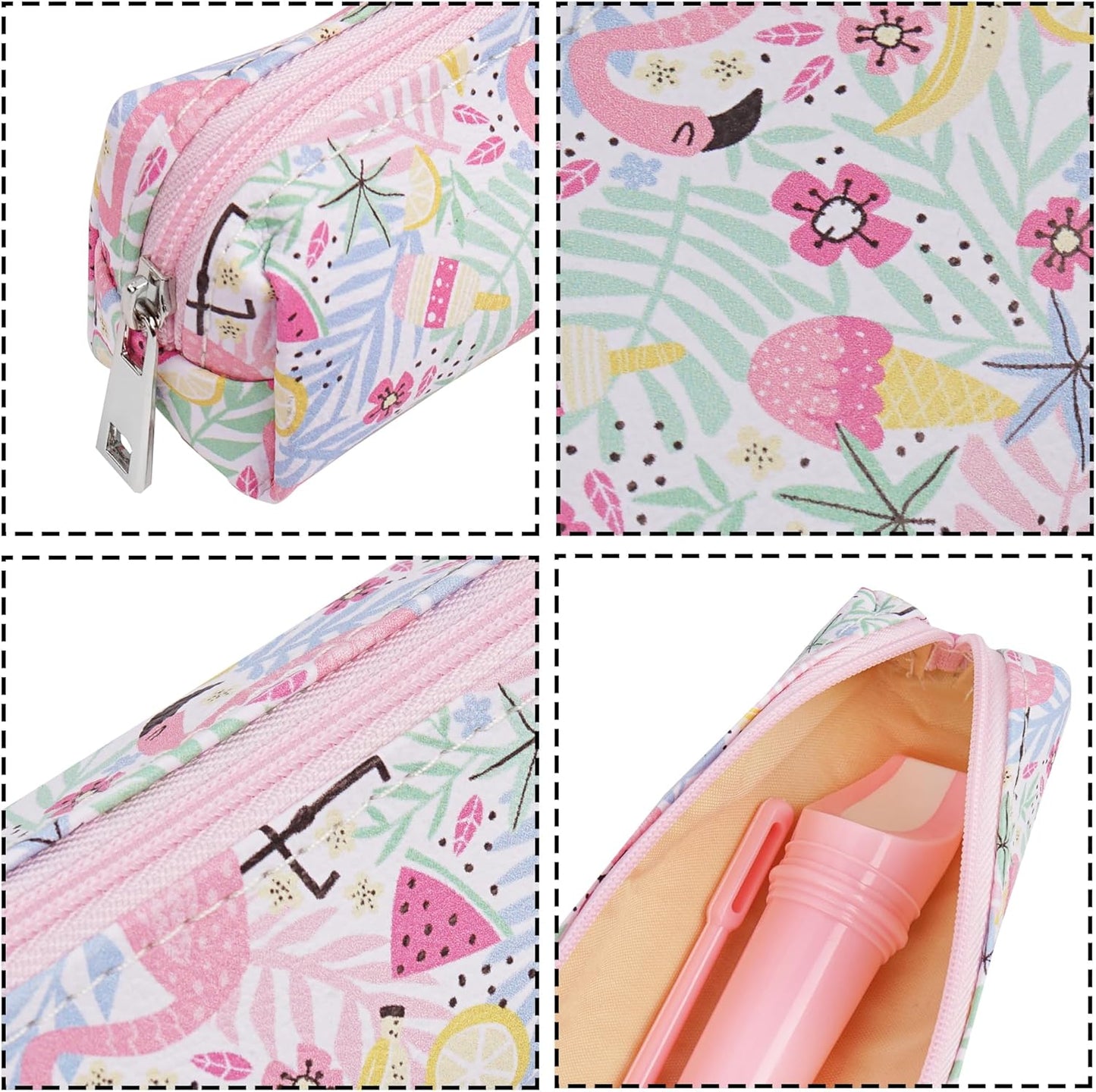 Recorder Instrument for Beginner Adults,8-Hole Soprano Descant Recorder Music Flute with Cleaning Rod & Case Bag For Home Entertainment(2-Pink Flamingo2)