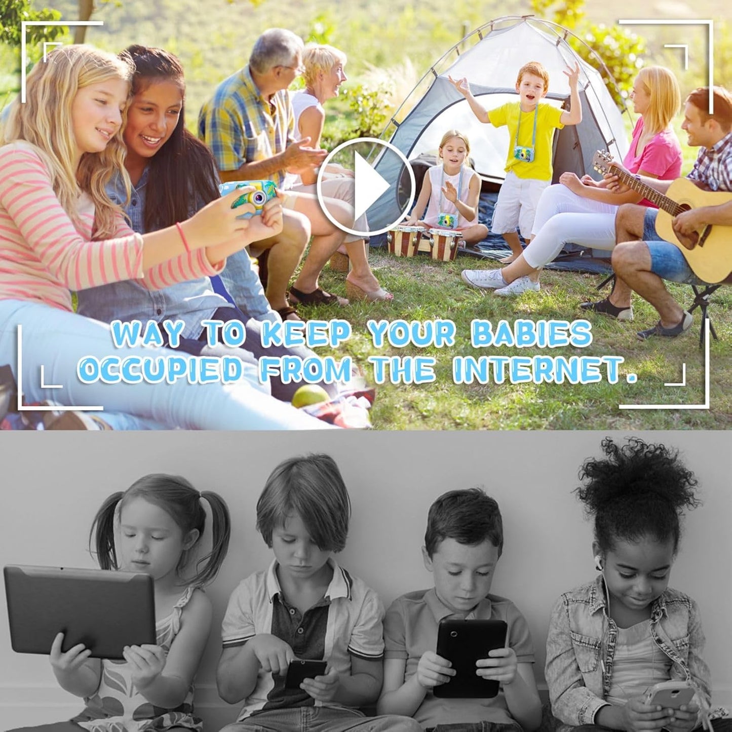 Kids Camera, Toddler Kid Digital Camera with 180°Flip Lens & 2.4in IPS Screen, Birthday Festival Gifts Present Toy for 4 5 6 7 8 9 10 11 Year Old Girls/Boys, 32 GB Card Included, X101