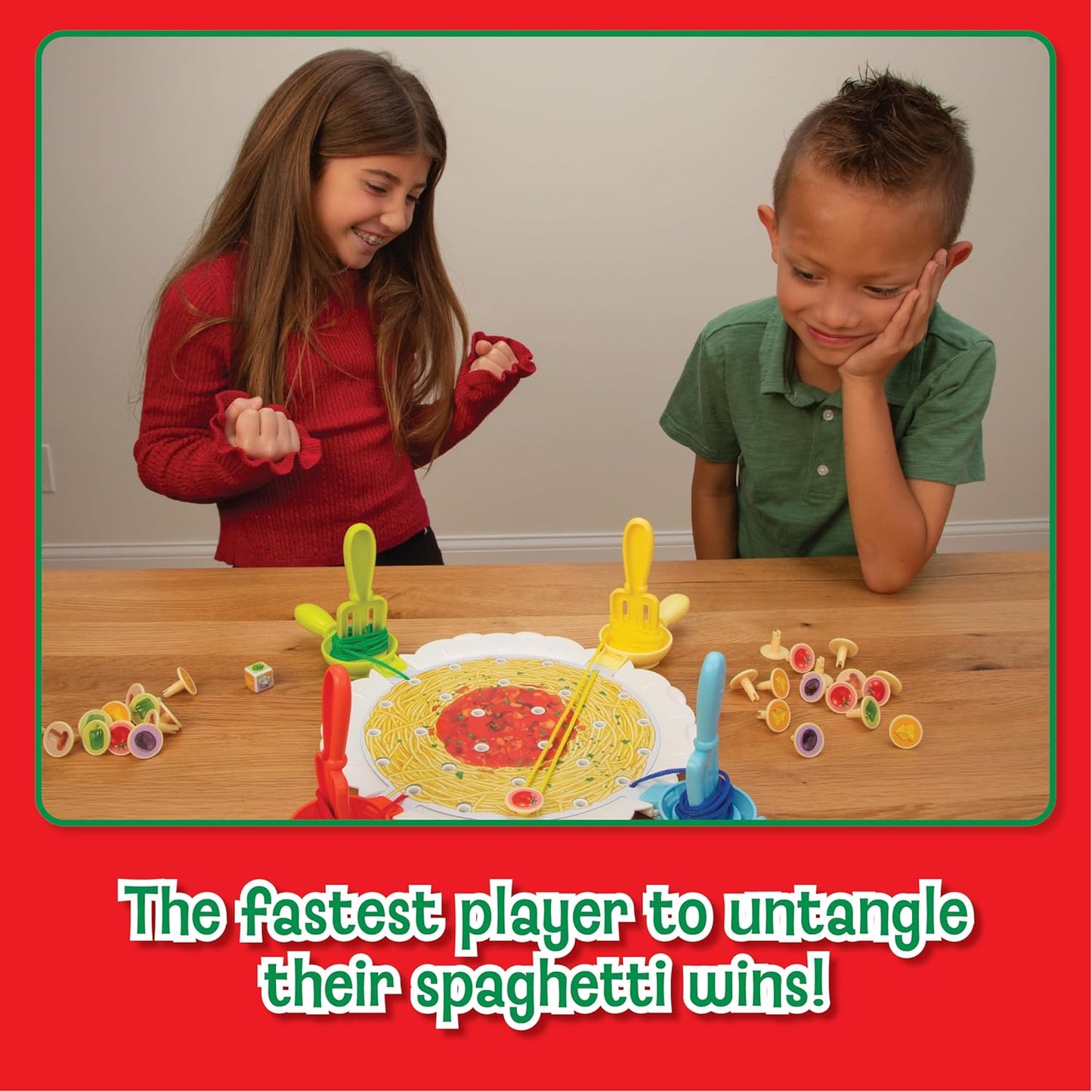 PlayMonster Ready Set Spaghetti Board Game – Kids Games, Family Game, Multi-Player, Board Games for Family Night, Preschool Toys, Hand-Eye-Coordination Game, Ages 6+