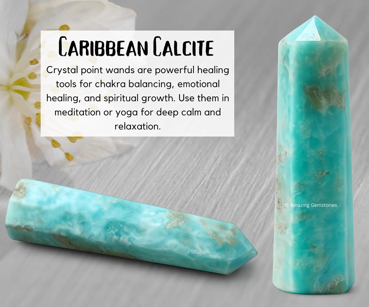 Amazing Gemstone Caribbean Calcite Crystal Towers ~ Healing Crystal Crystal (2" to 3" INCH)