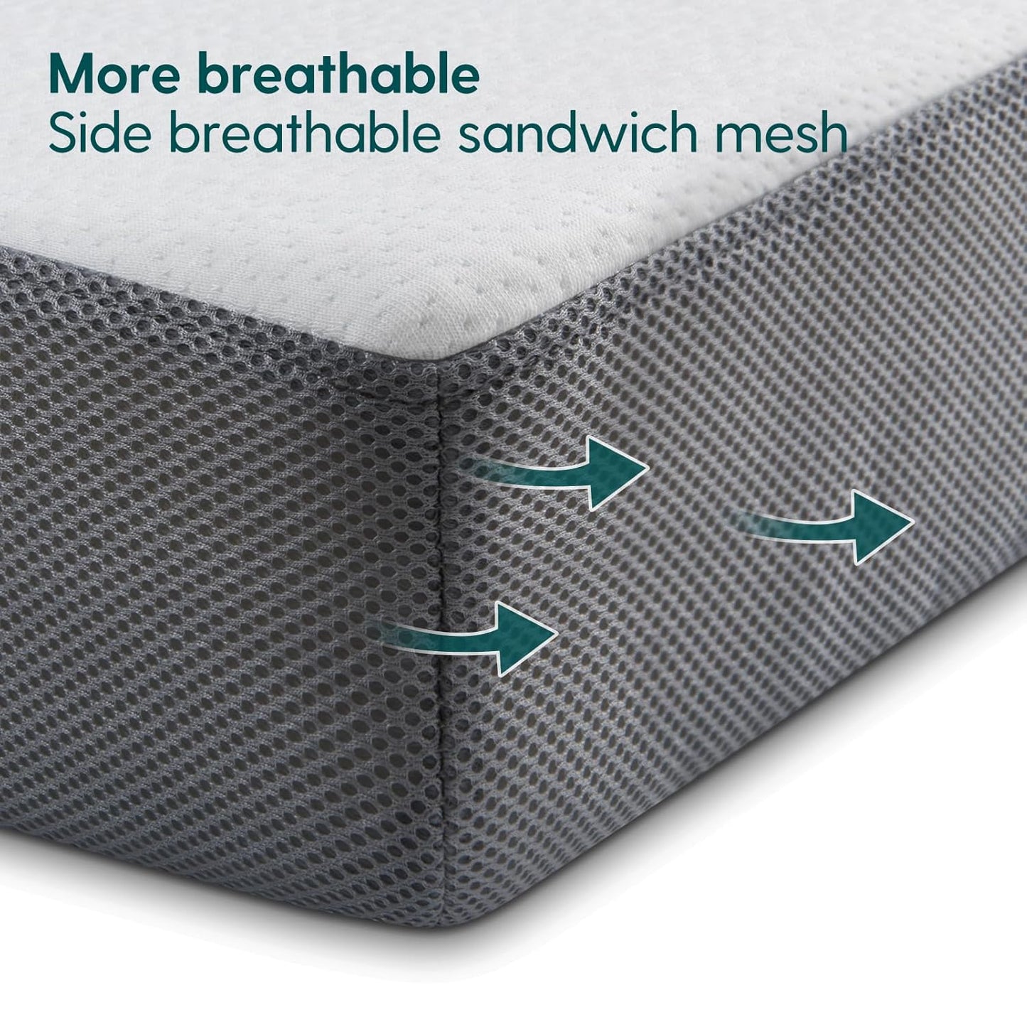 BABELIO Premium Memory Foam Crib Mattresses, 2-Stage, with Waterproof Lining & Removable Cover, for Standard Toddler Bed White and Grey