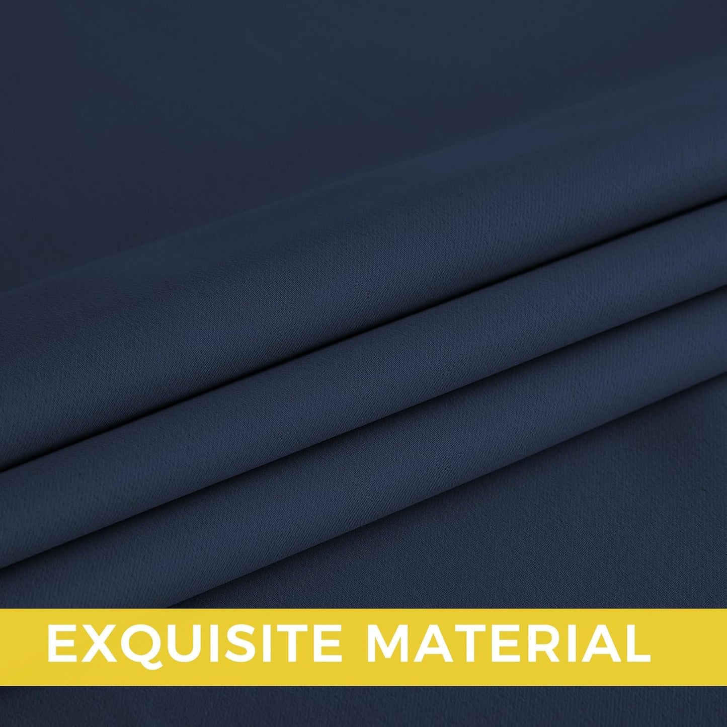 NICETOWN Navy Blue Blackout Curtains 84 inch Long, Thermal Grommet Privacy Energy Saving Shades for Bedroom, Living Room, Bathroom, Laundry, Patio, Closet - Waterproof, 2 Panels, W52 x L84