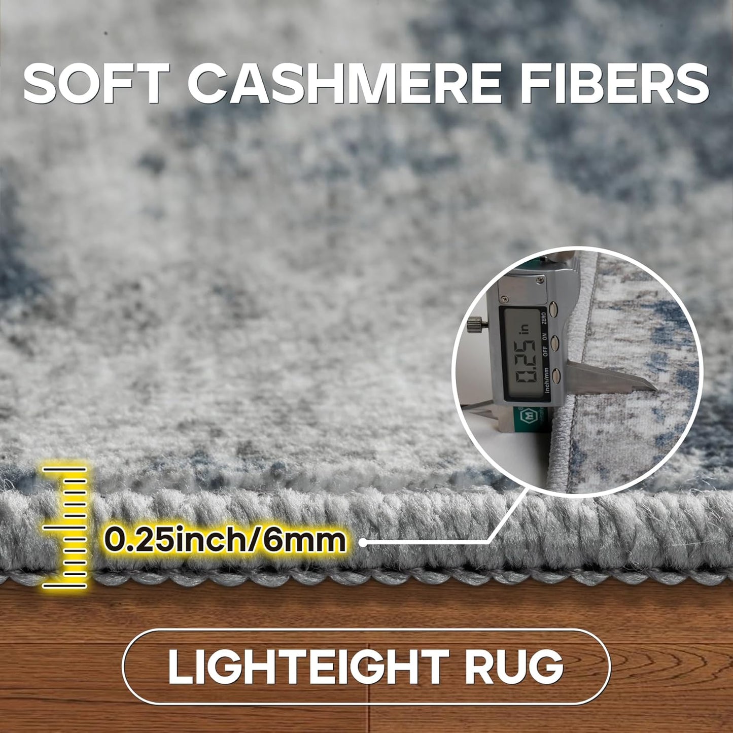 8x10 Area Rugs for Living Room Rug Washable: Modern Large Rug for Dining Room Bedroom Carpet Non Slip 8 by 10 Indoor Abstract Nursery Home Office Blue Grey